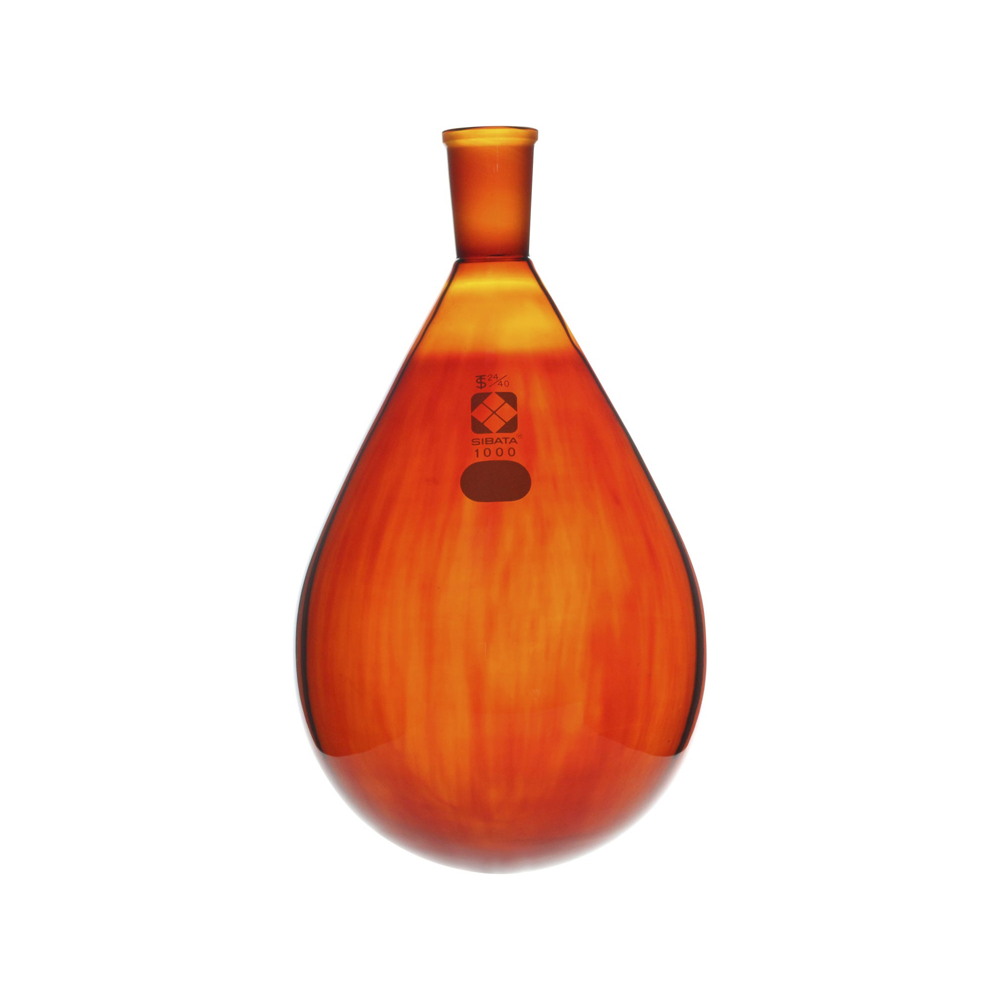 共通摺合なす形フラスコ 茶褐色 24/40 1000mL