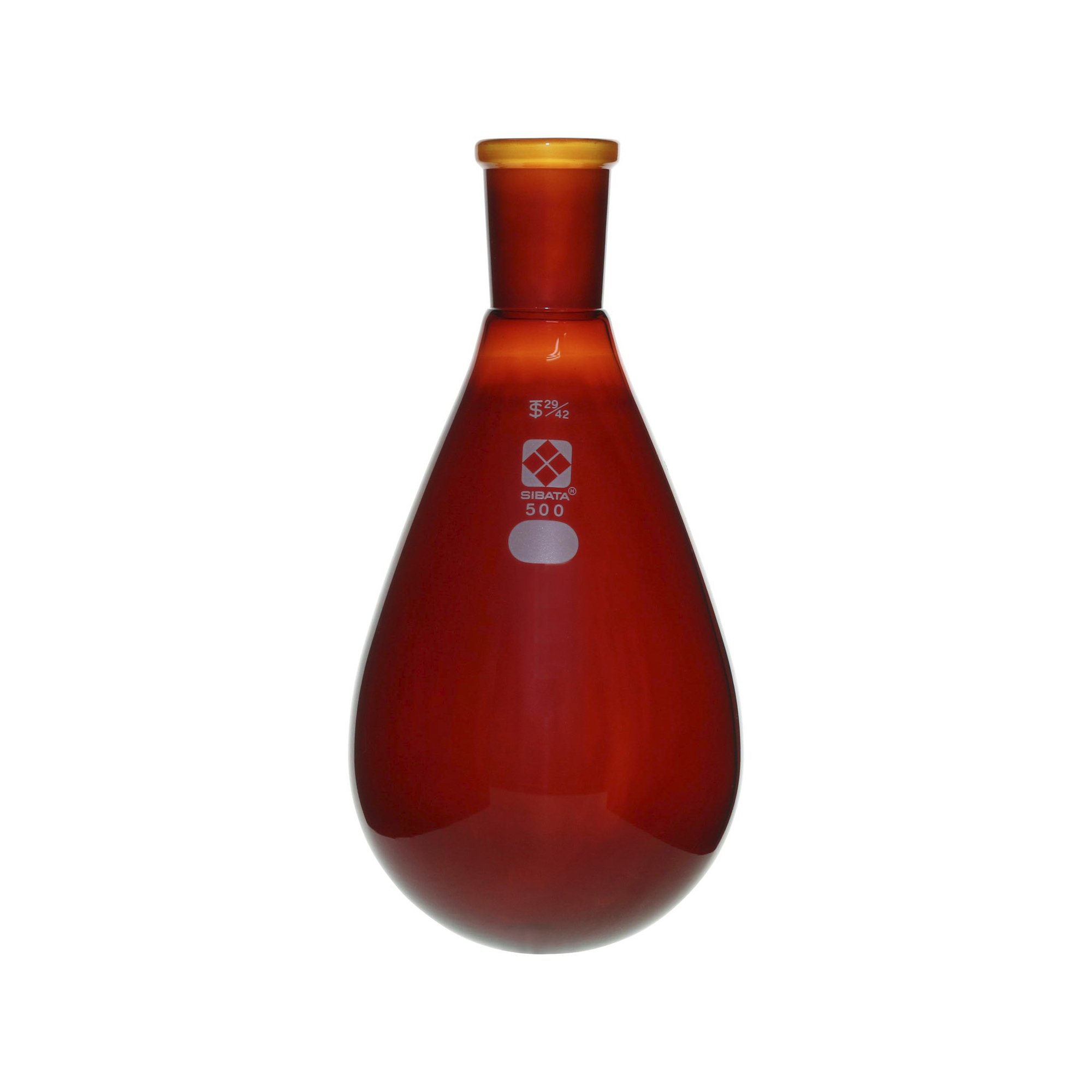 共通摺合なす形フラスコ 茶褐色 29/42 500mL