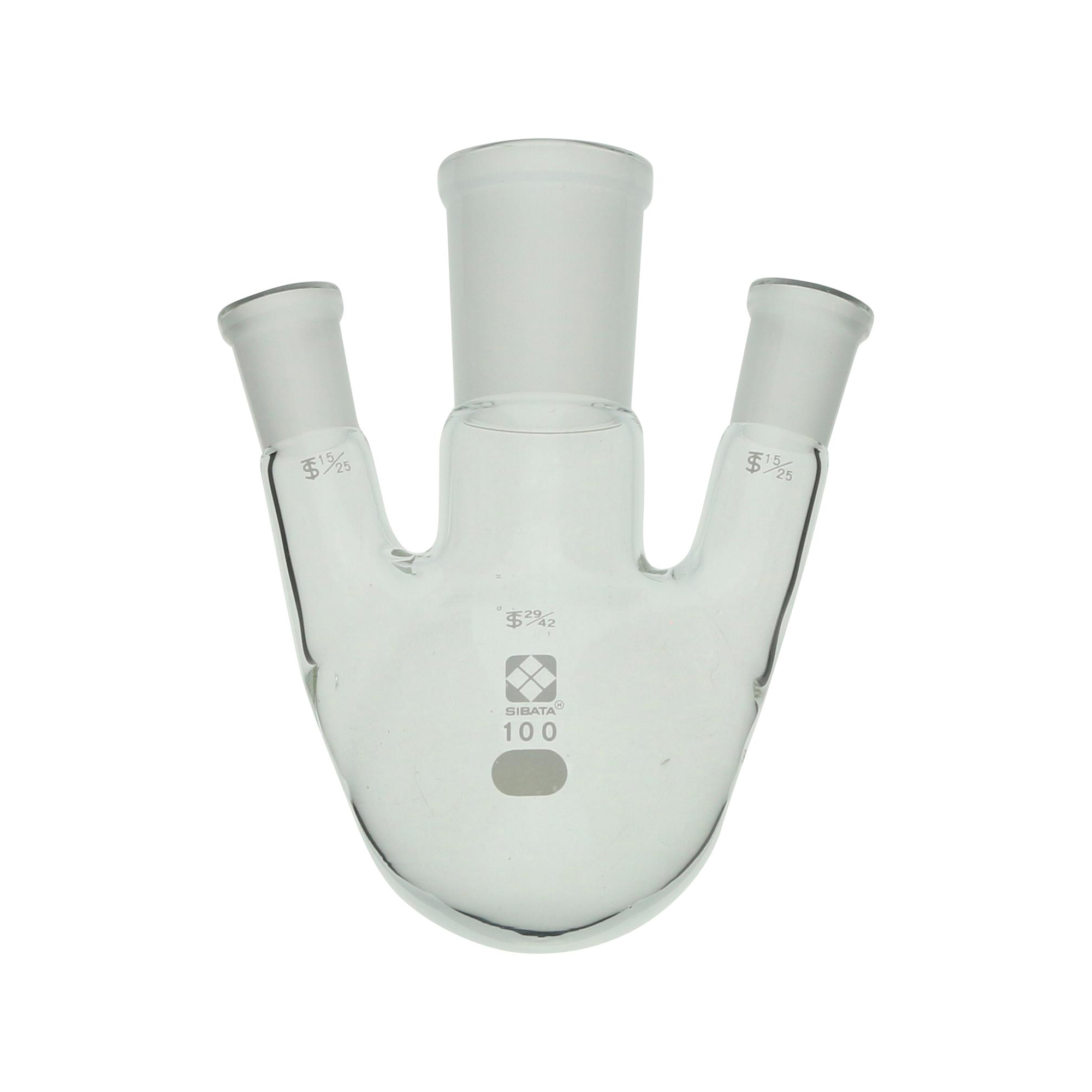 共通摺合三口丸底フラスコ 29/42-15/25 100mL