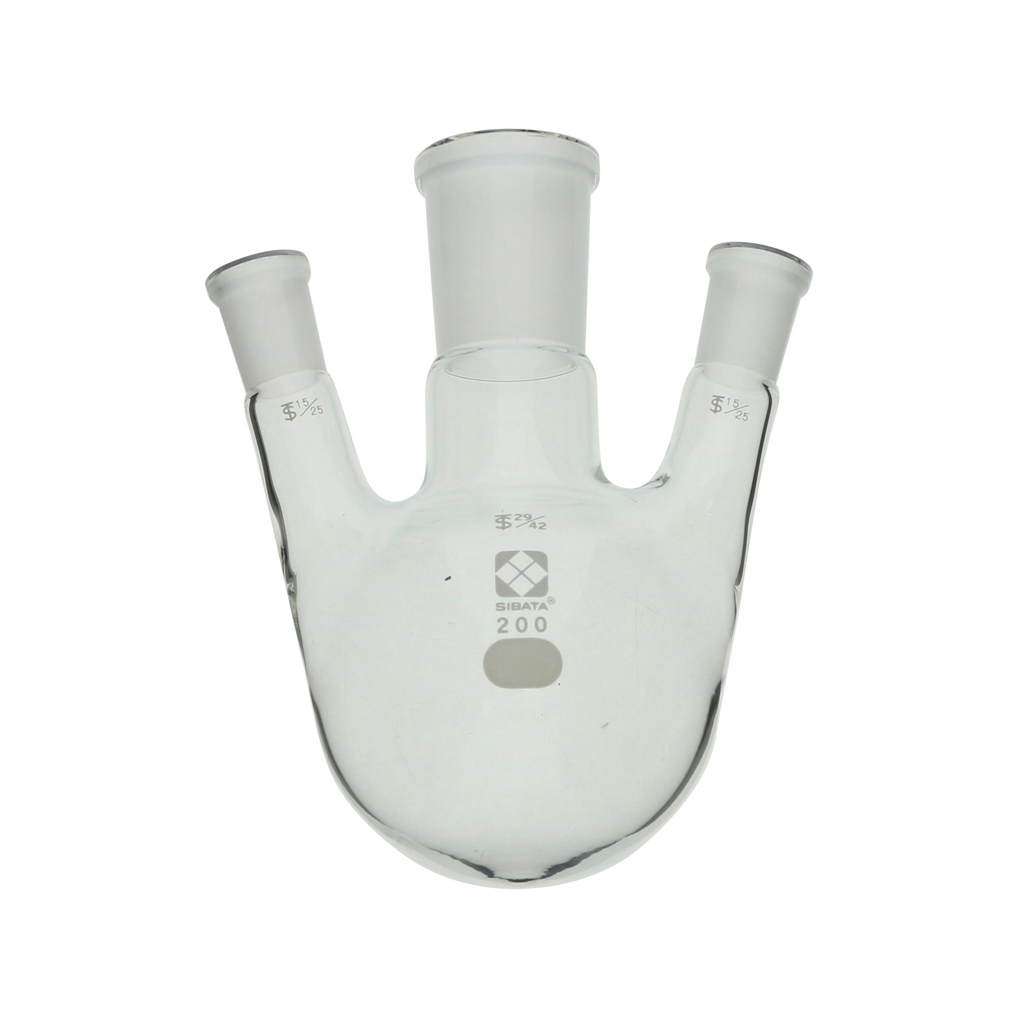 共通摺合三口丸底フラスコ 29/42-15/25 200mL