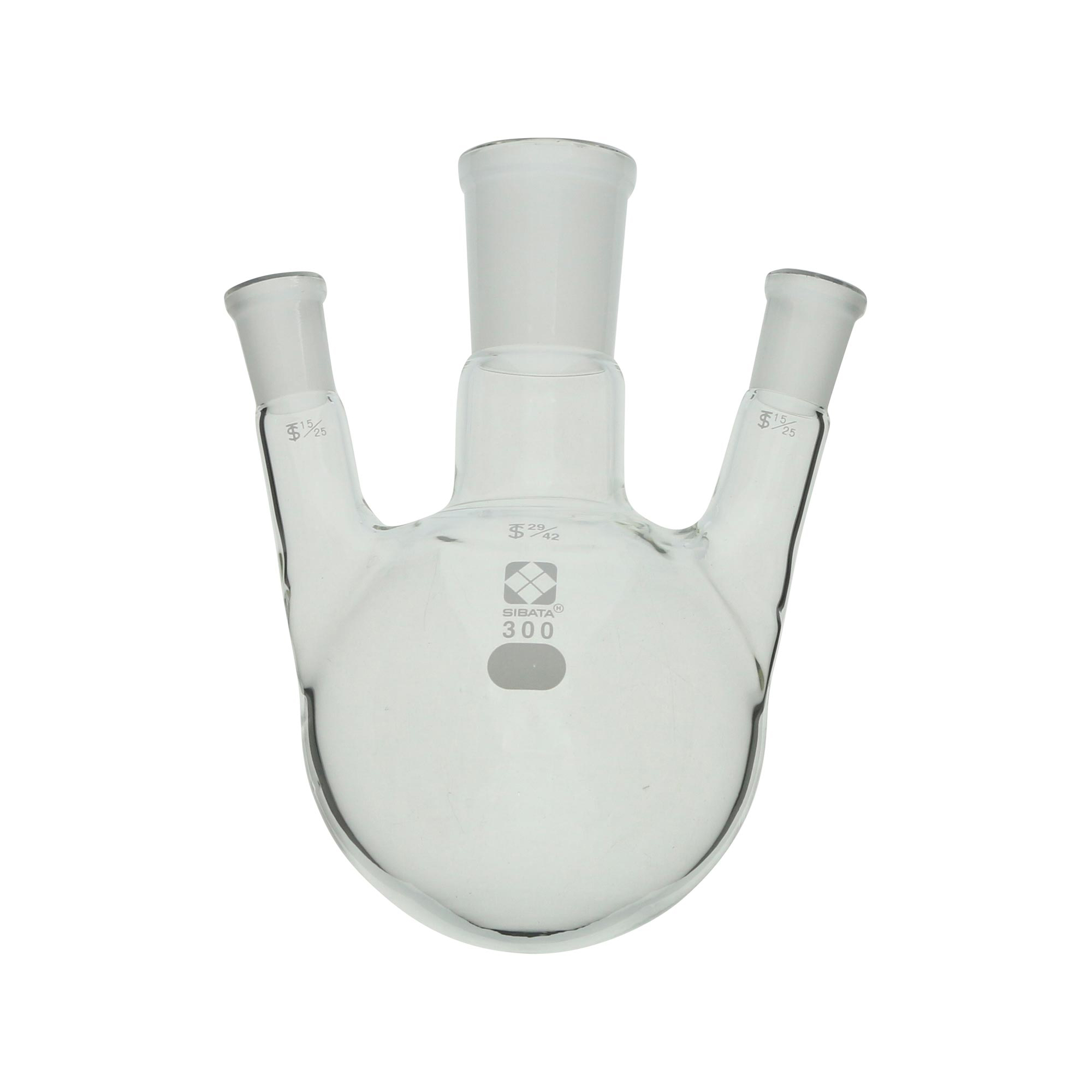 共通摺合三口丸底フラスコ 29/42-15/25 300mL