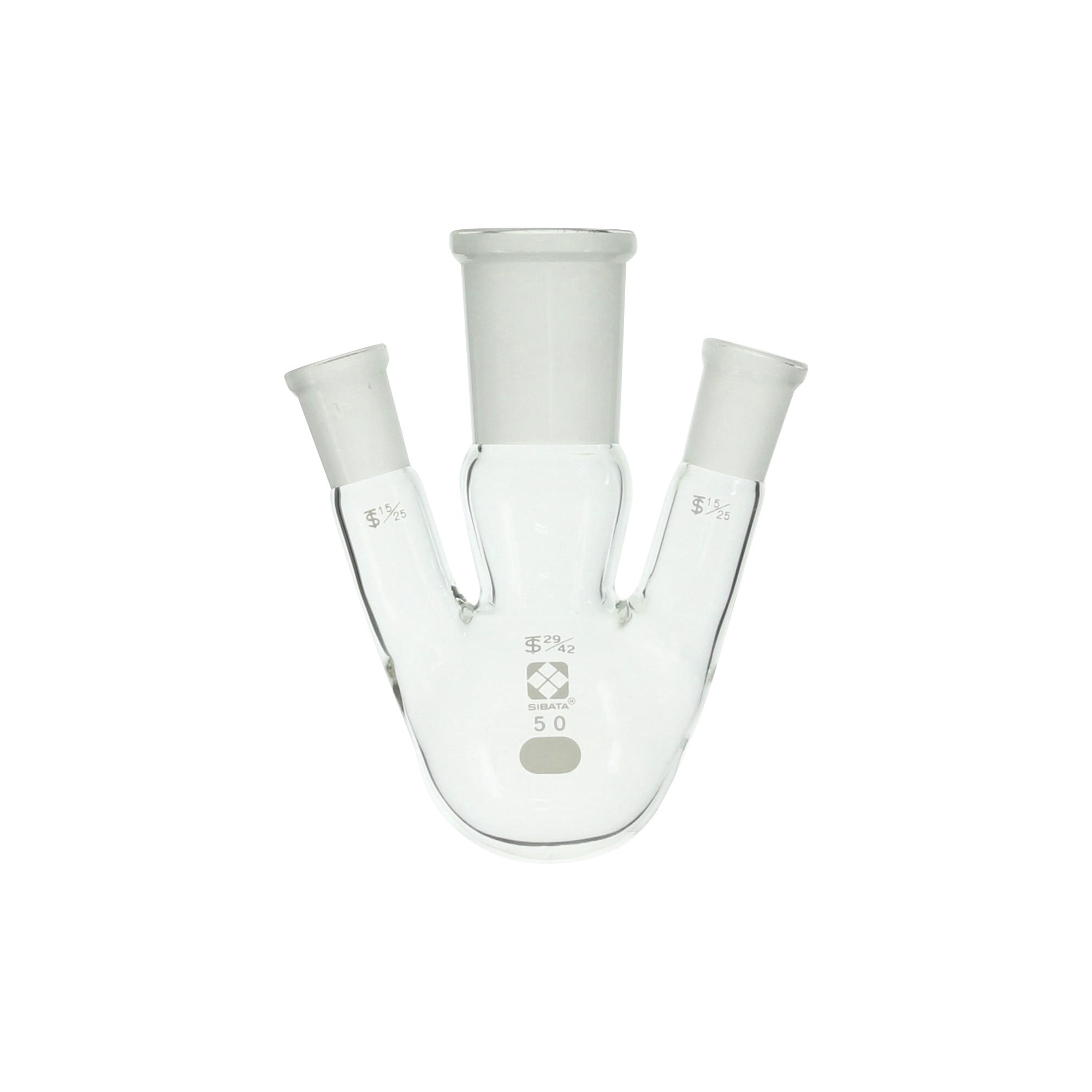 共通摺合三口丸底フラスコ 29/42-15/25 50mL