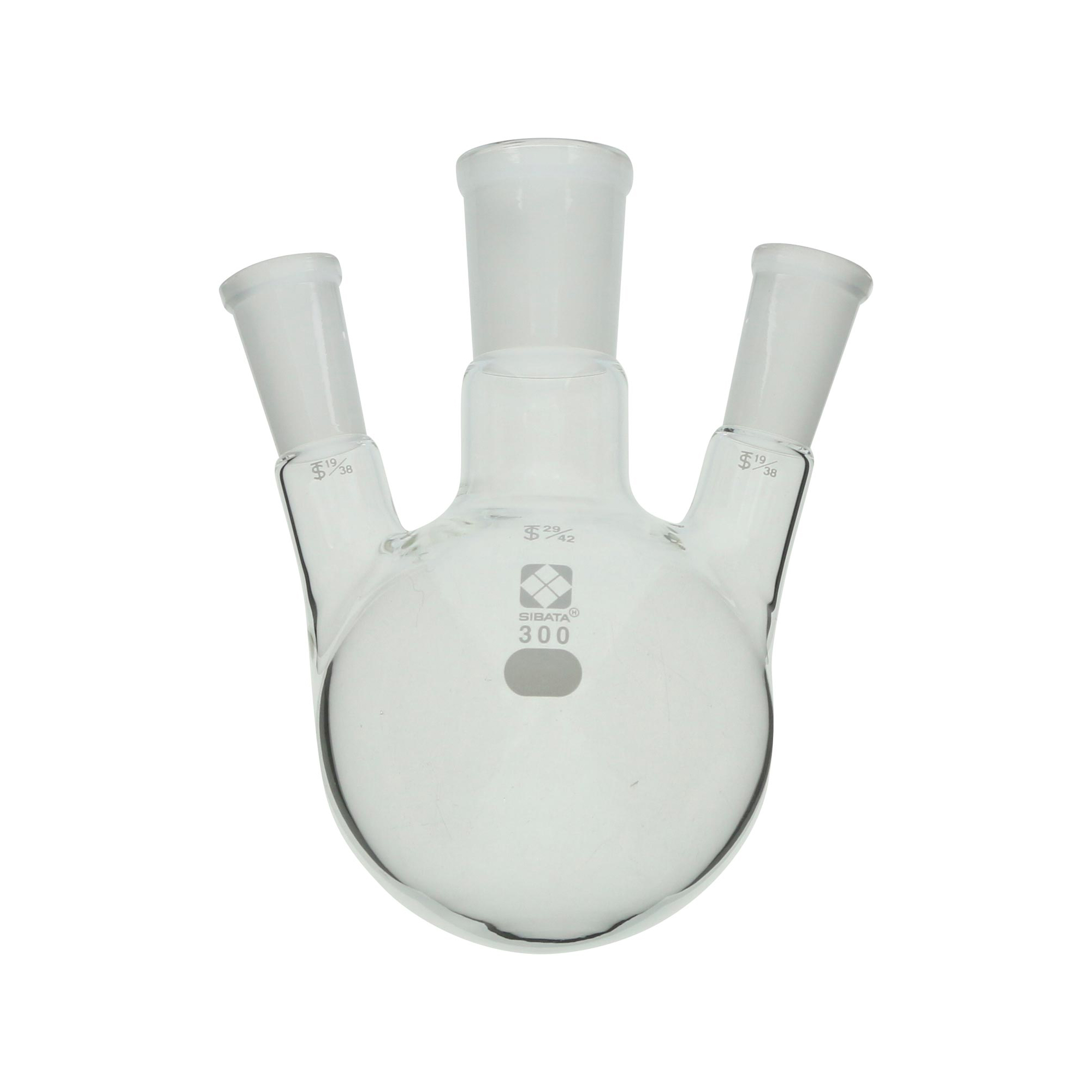 共通摺合三口丸底フラスコ 29/42-19/38 300mL