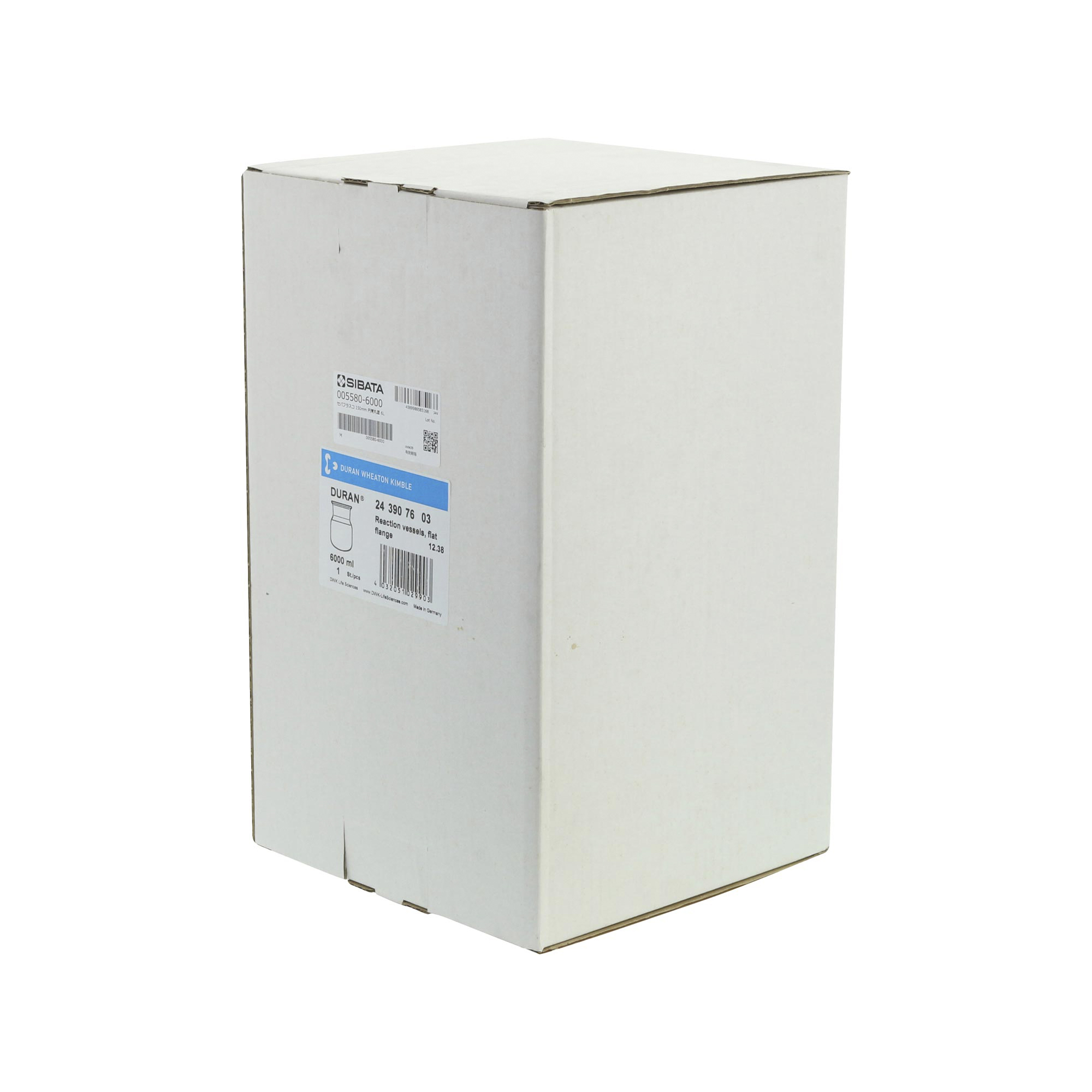 セパラブルフラスコ 円筒形 バンド式 DURANタイプ 150mm 6000mL