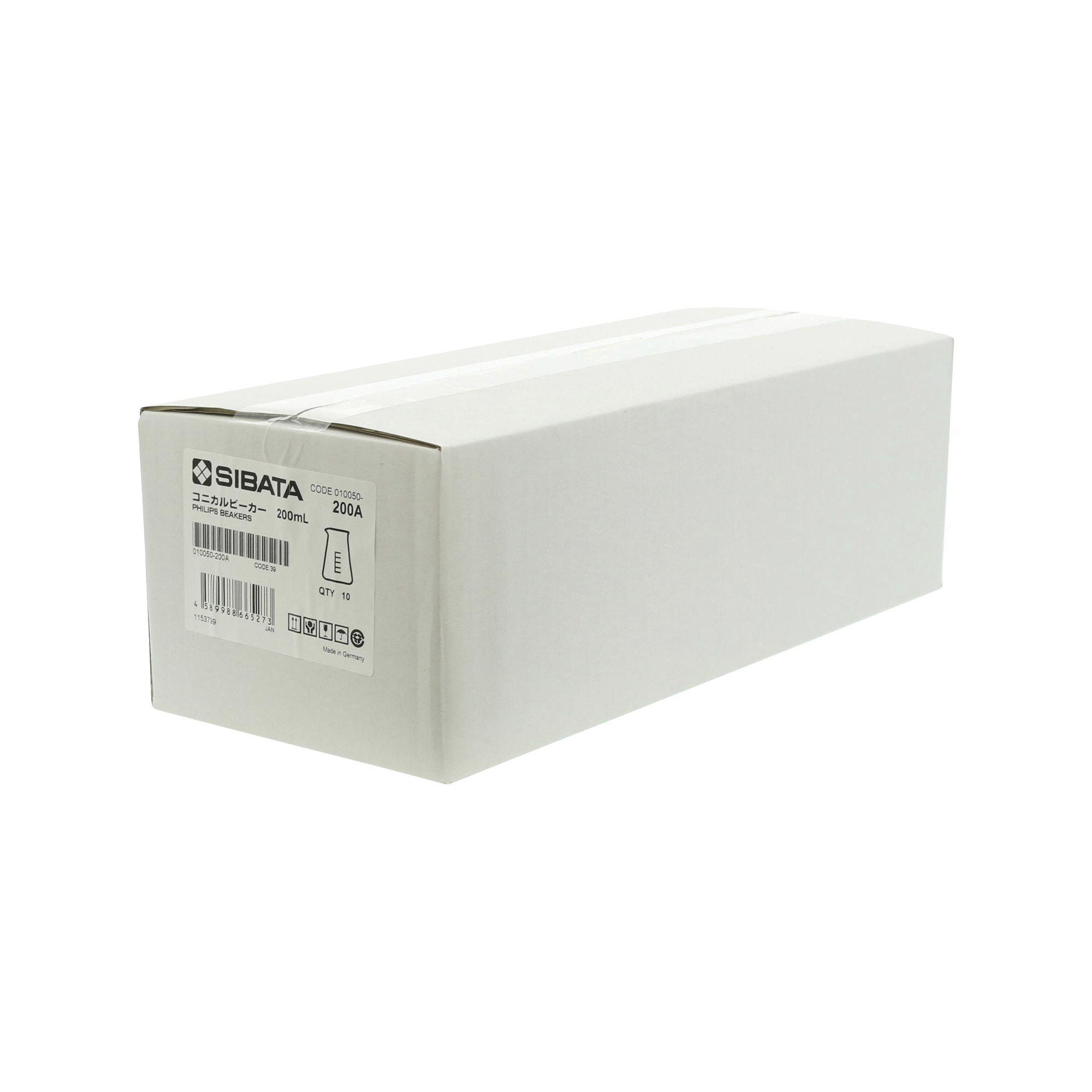 コニカルビーカー 目安目盛付 200mL 10入