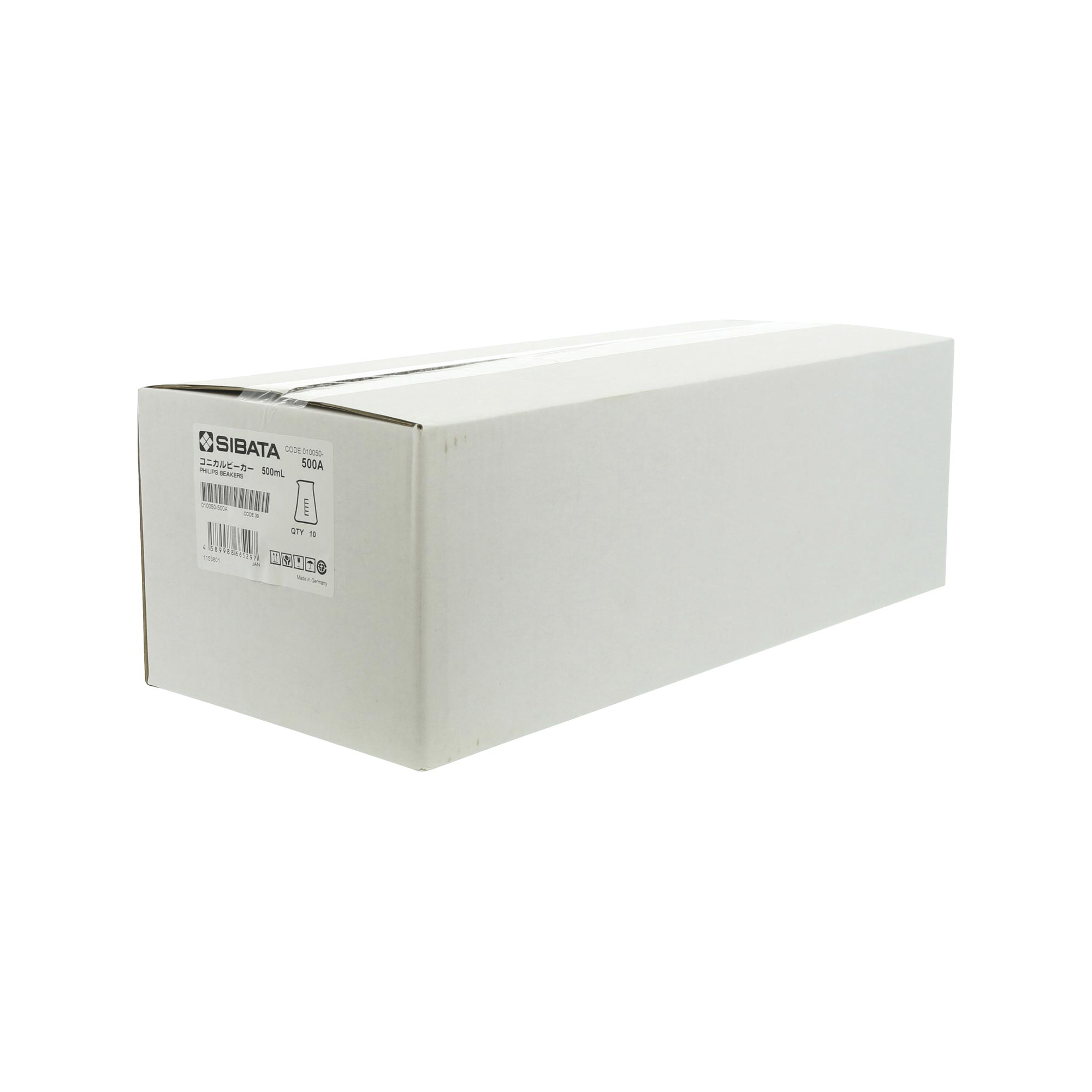 コニカルビーカー 目安目盛付 500mL 10入