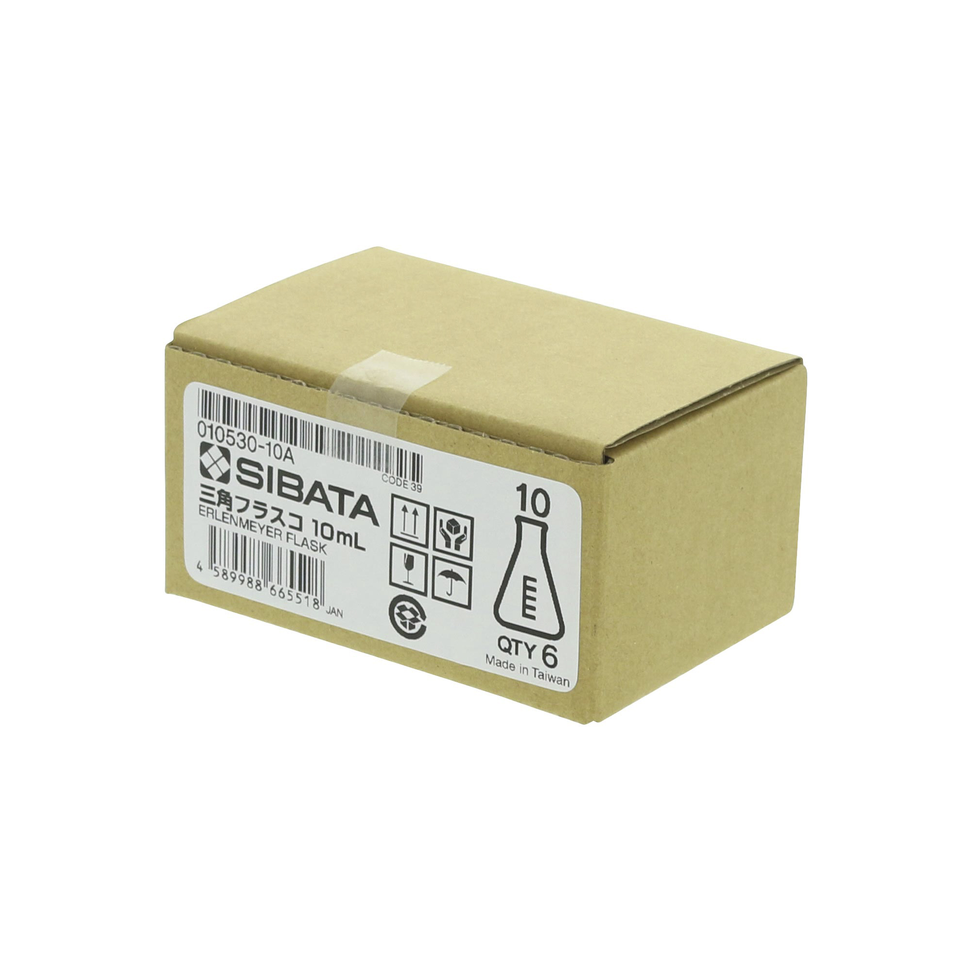 三角フラスコ 目安目盛付 10mL 6入