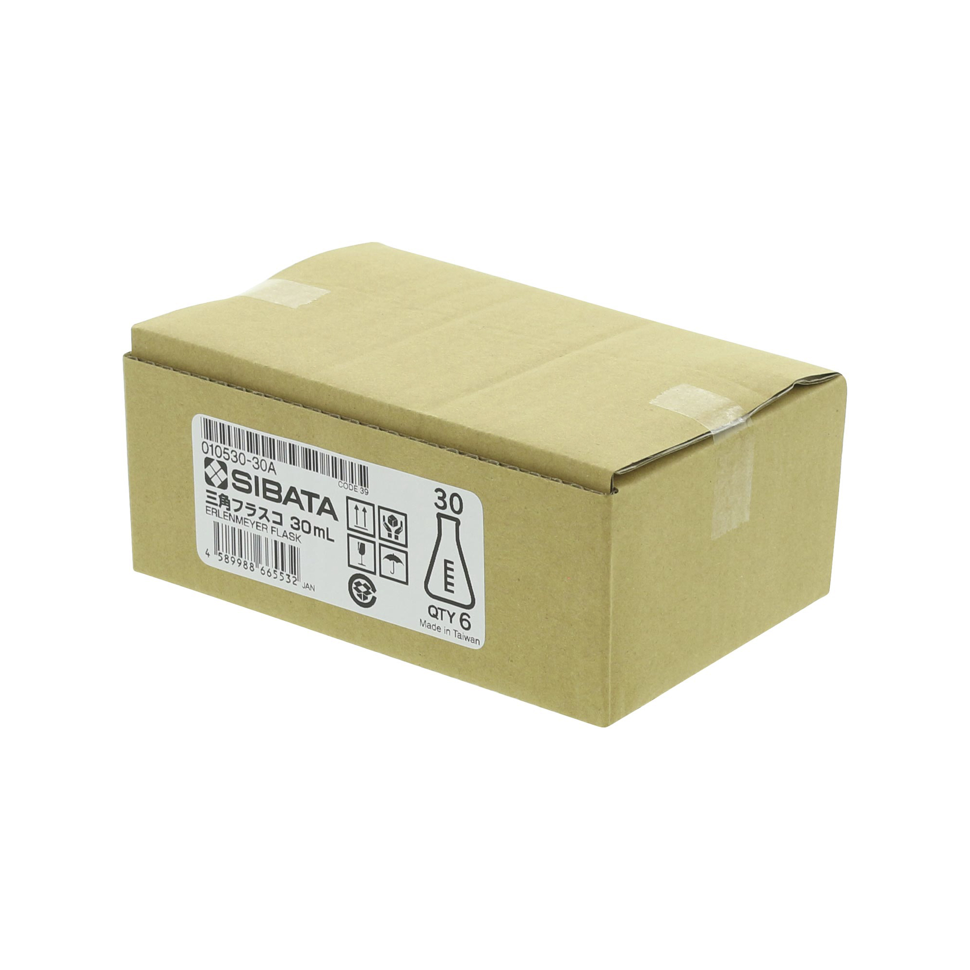 三角フラスコ 目安目盛付 30mL 6入