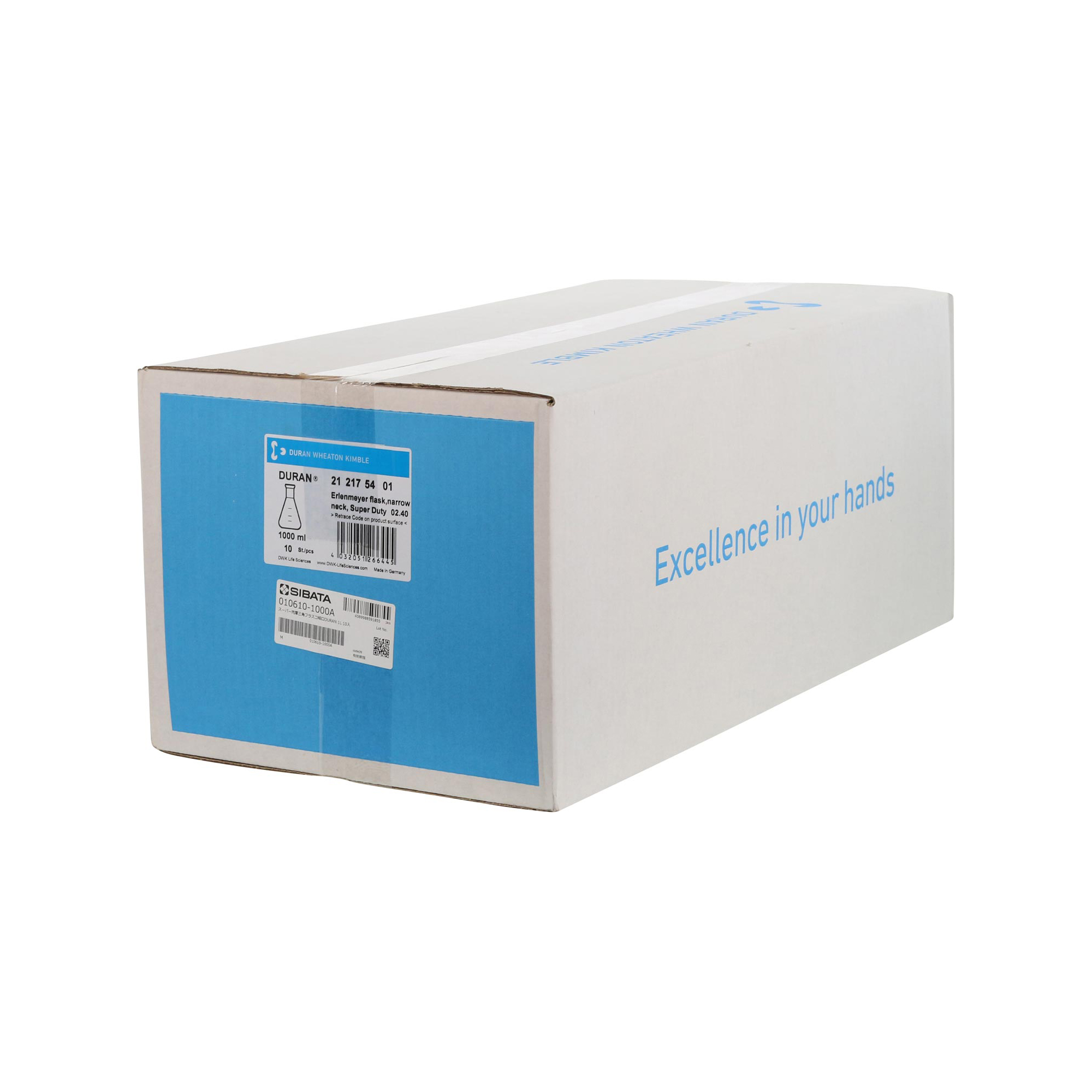 スーパー肉厚三角フラスコ 細口 1000mL 10入