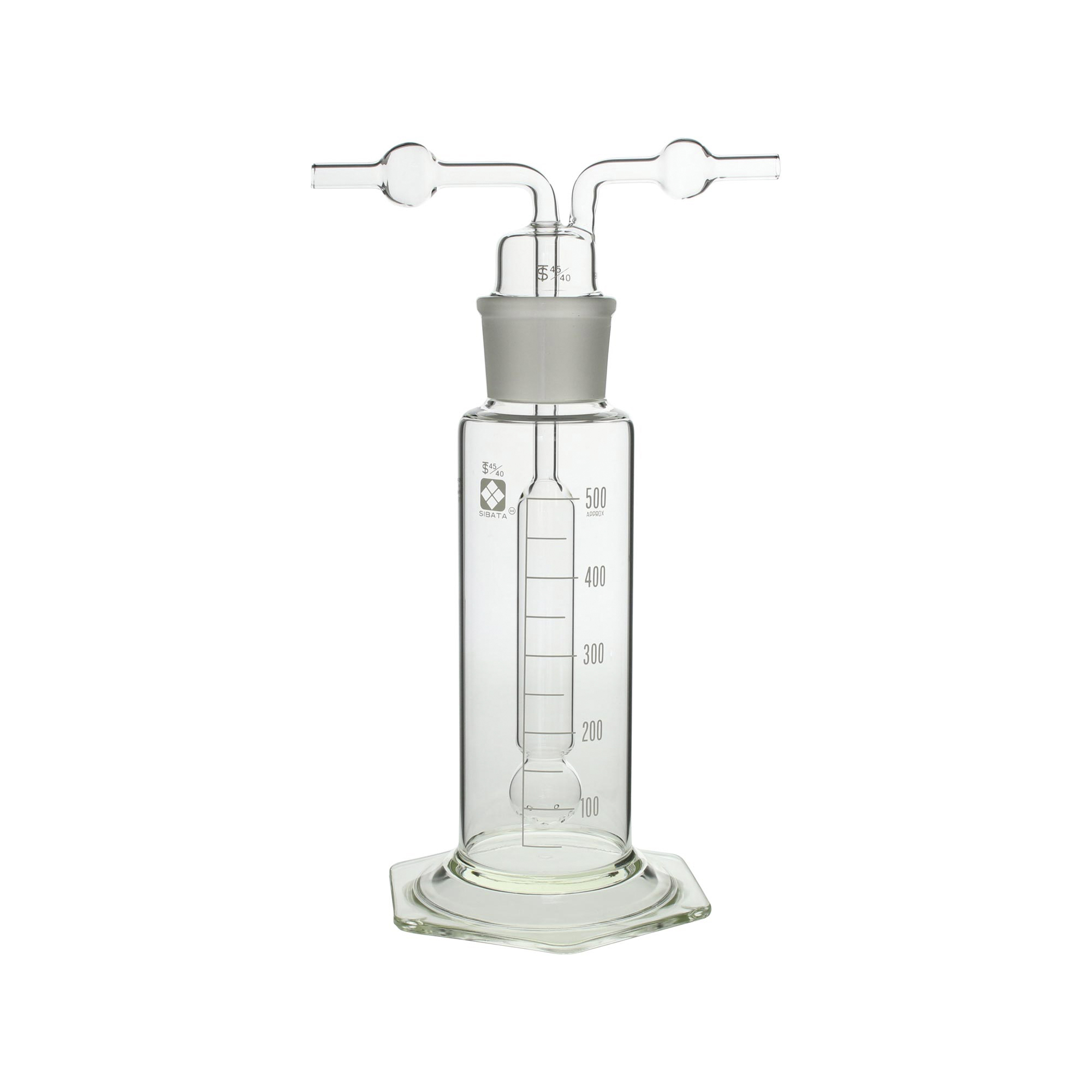 共通摺合ガス洗浄びん ムエンケ式 500mL