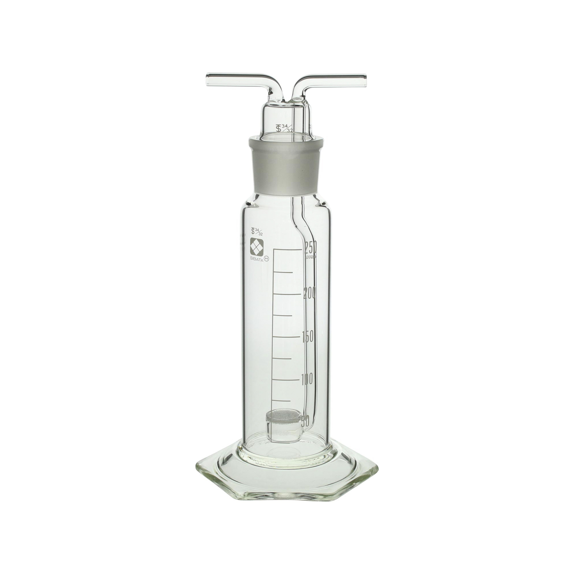 共通摺合ガス洗浄びん ろ過板付 84GP250 250mL