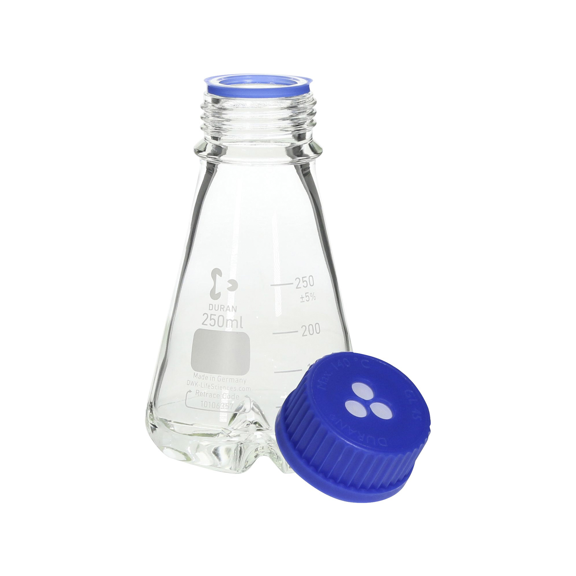 バッフル三角フラスコ メンブレンキャップ付 250mL 4入