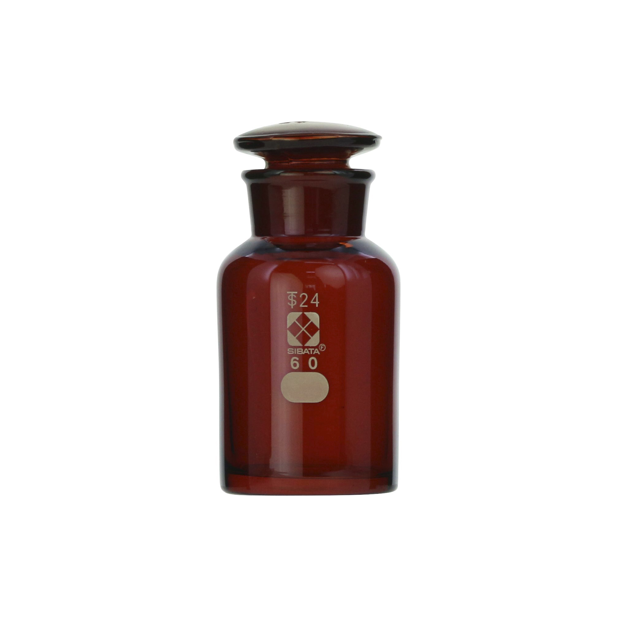 試薬びん 広口 茶褐色 60mL 10入