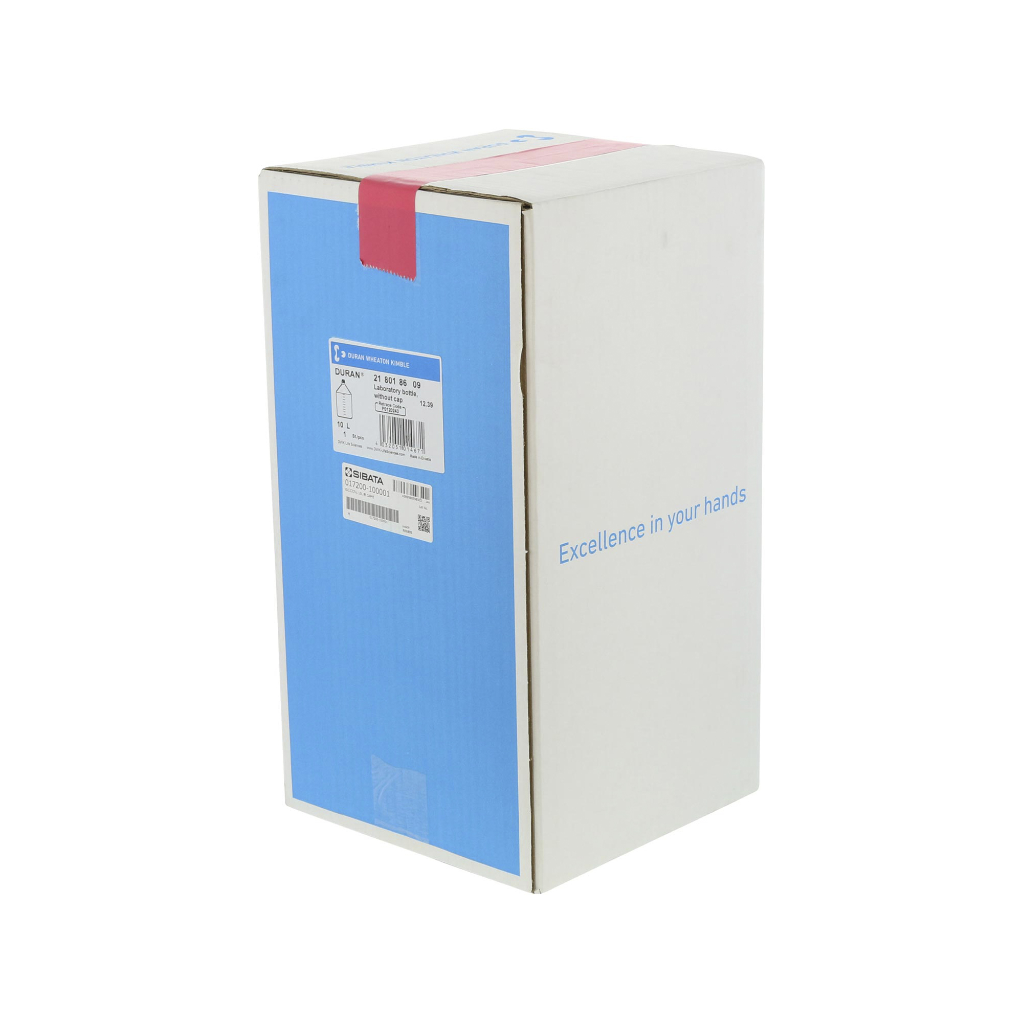 耐熱ねじ口びん 赤キャップ付 10000mL