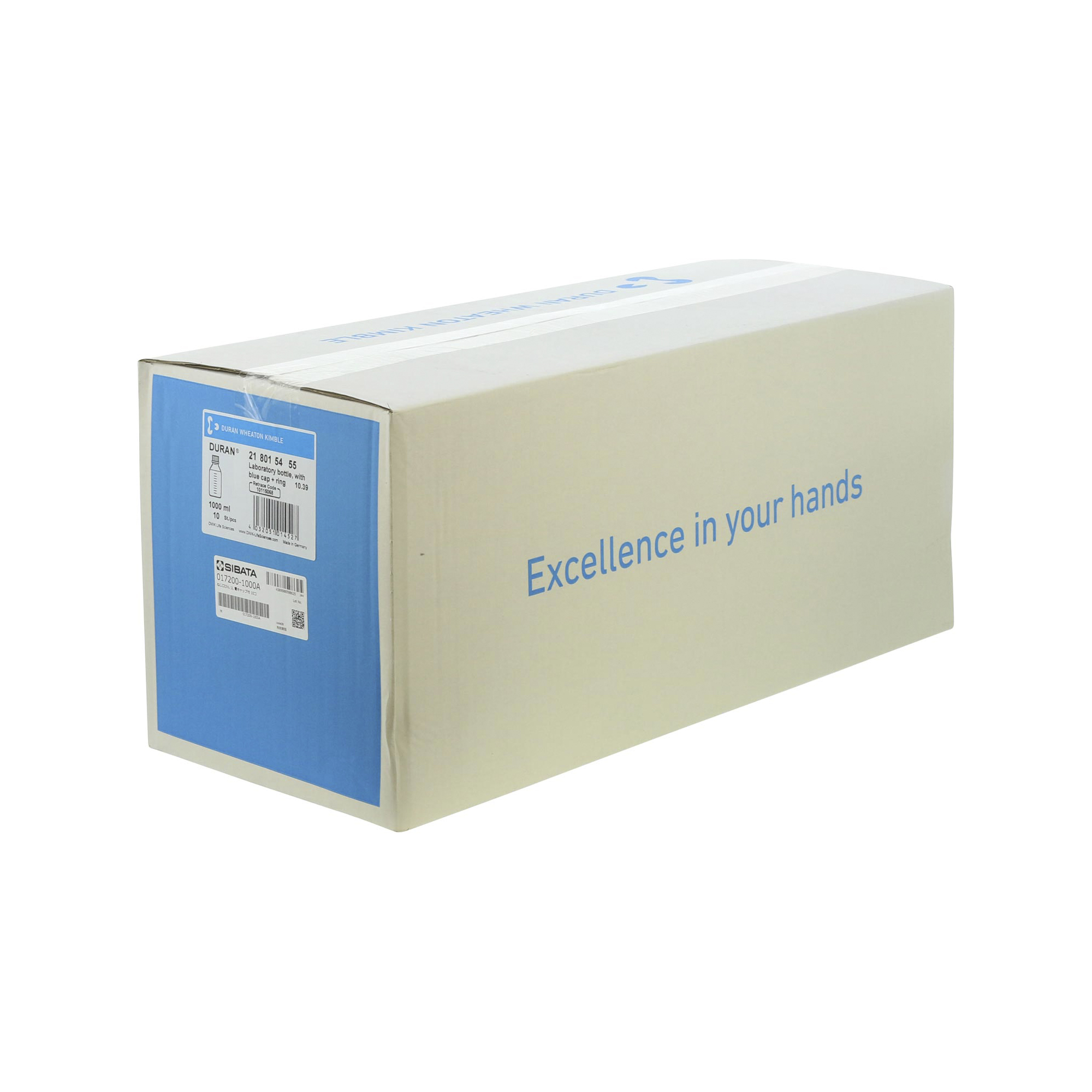 耐熱ねじ口びん 青キャップ付 1000mL 10入