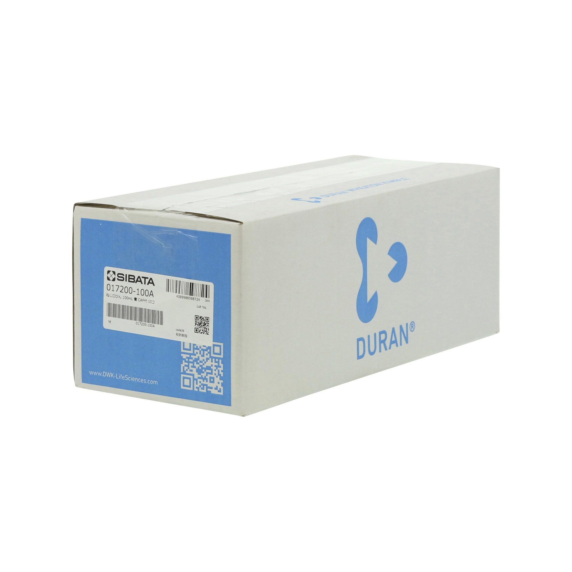 耐熱ねじ口びん 青キャップ付 100mL 10入