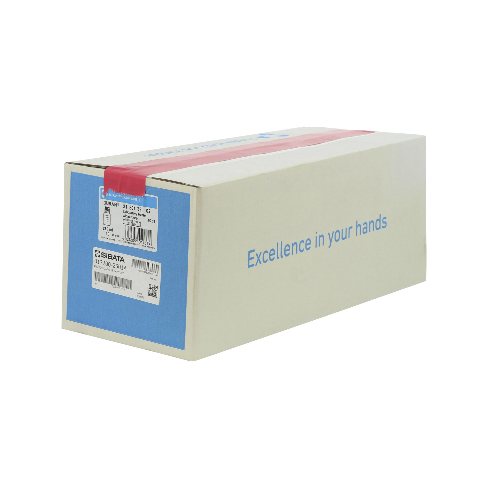 耐熱ねじ口びん 赤キャップ付 250mL 10入