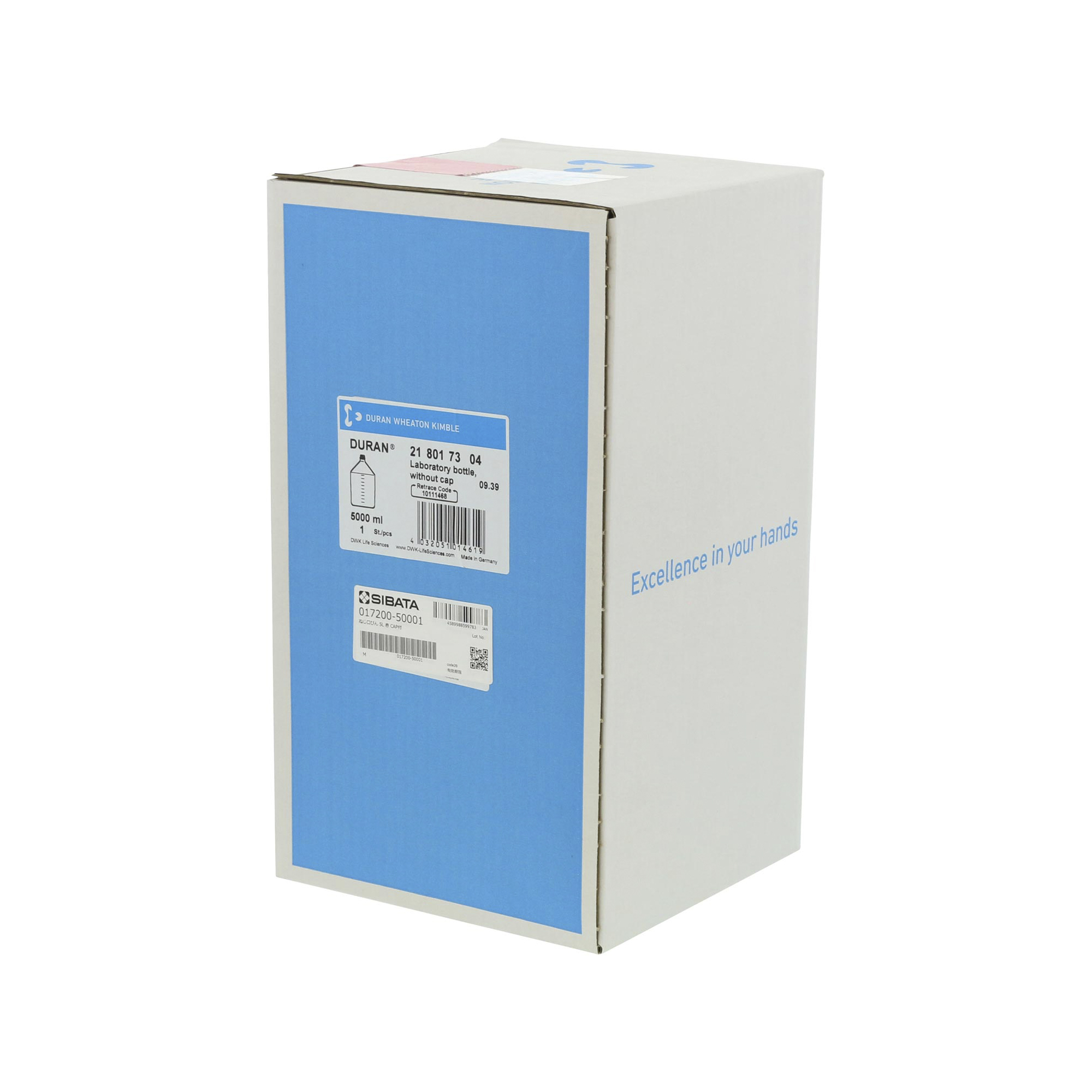 耐熱ねじ口びん 赤キャップ付 5000mL