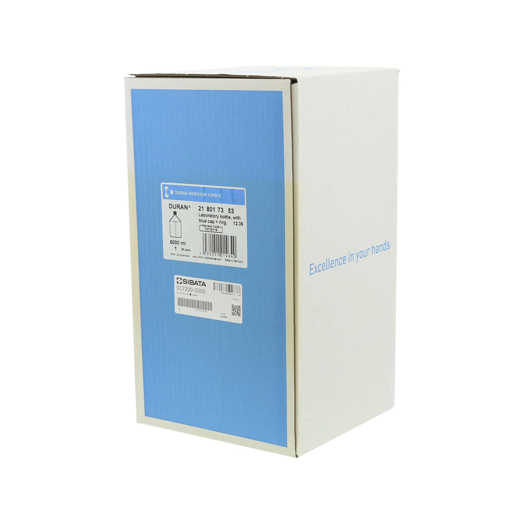 耐熱ねじ口びん 青キャップ付 5000mL