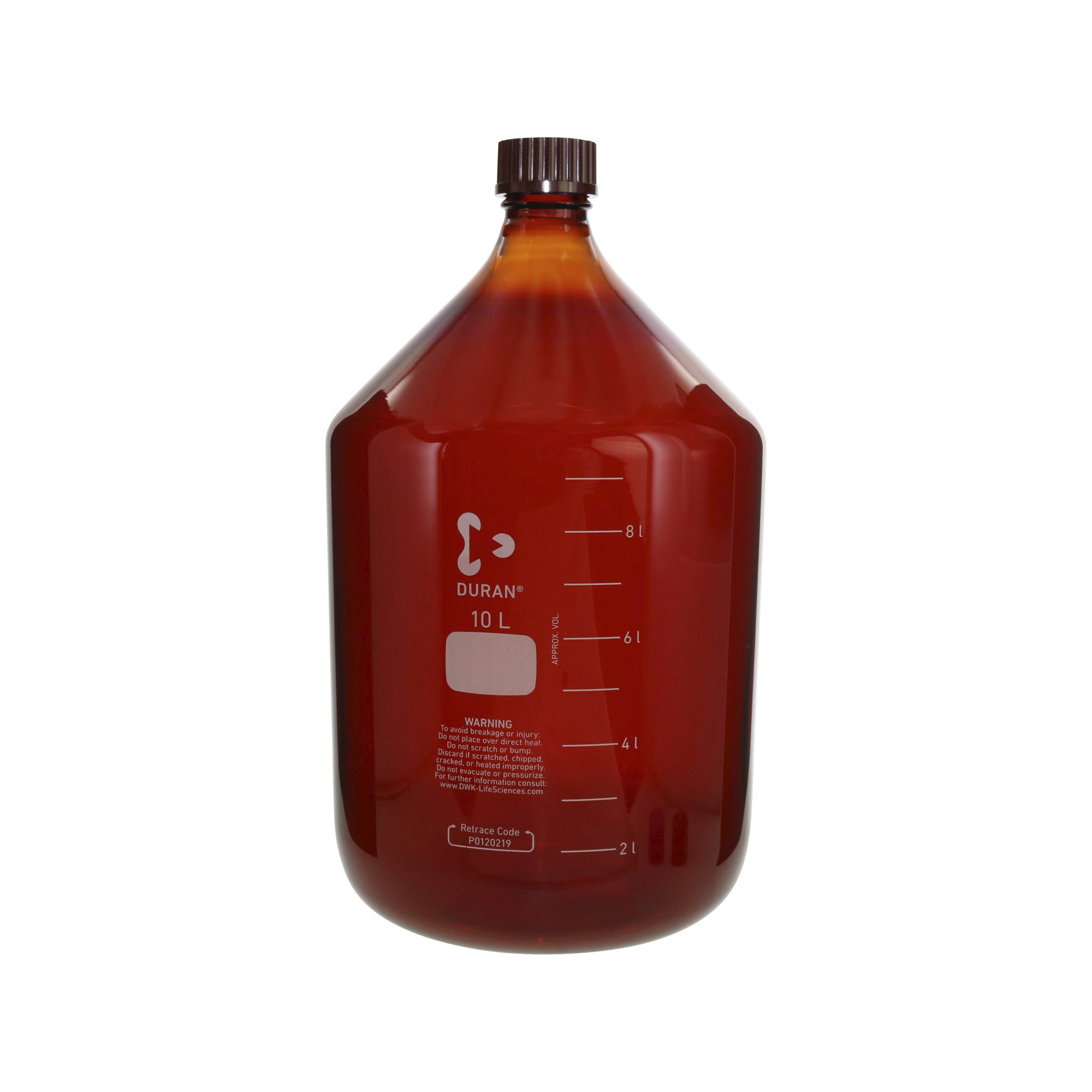 耐熱ねじ口びん 茶褐色 赤キャップ付 10000mL