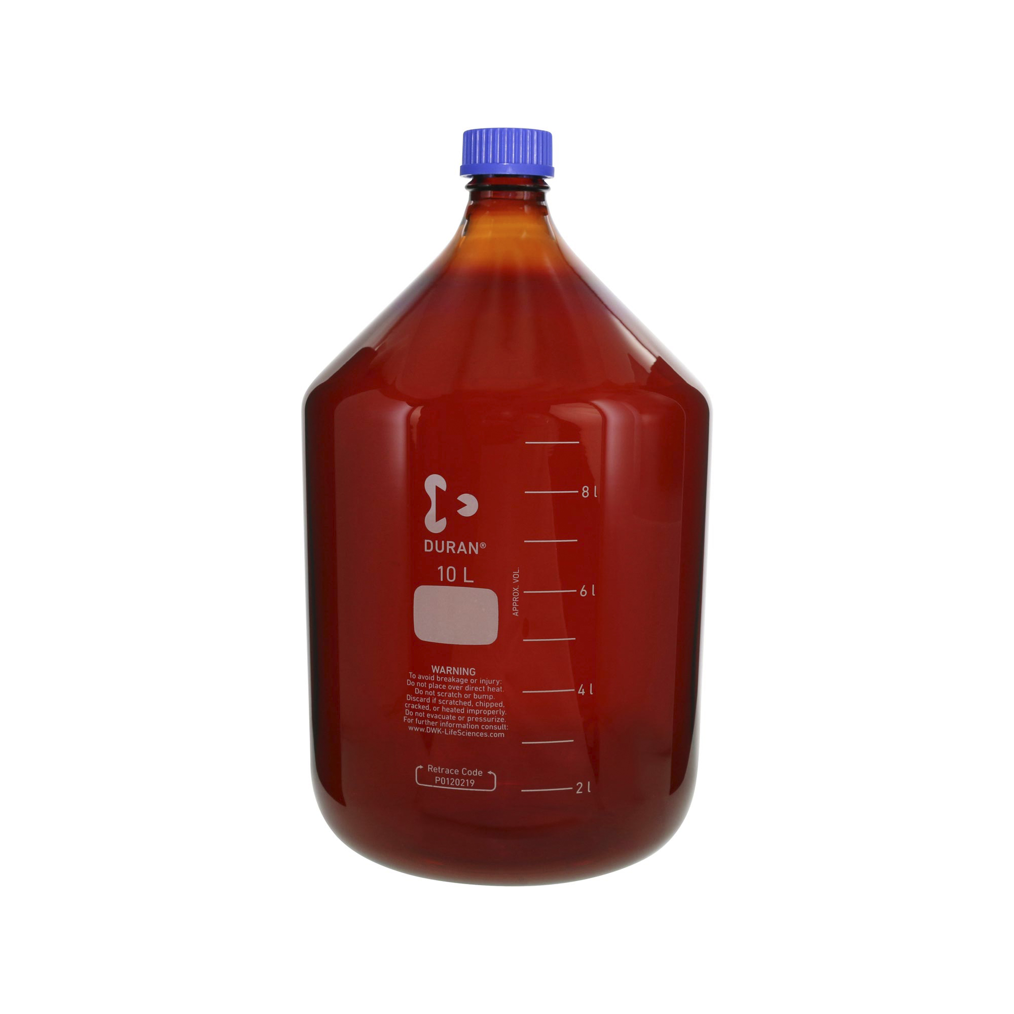 耐熱ねじ口びん 茶褐色 青キャップ付 10000mL