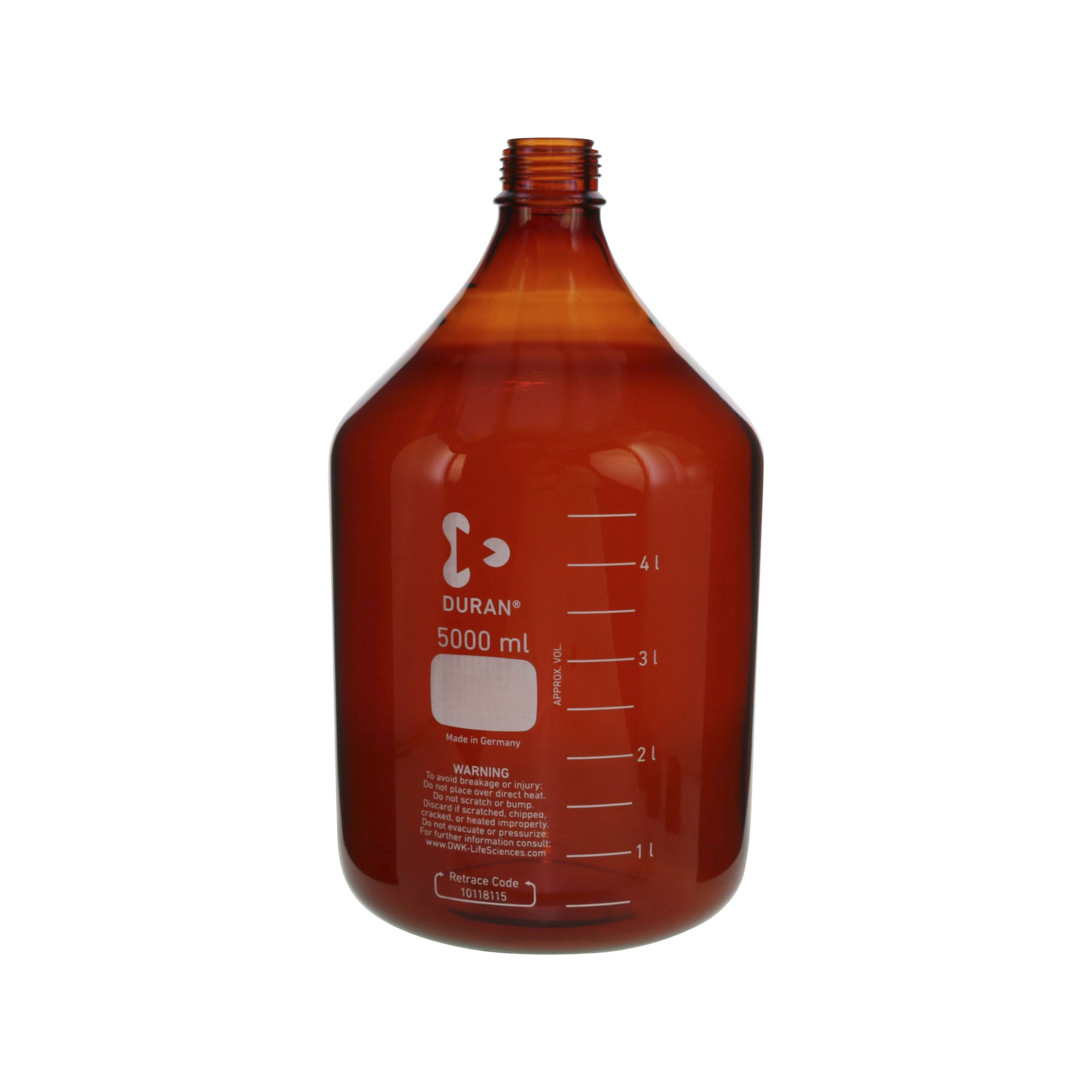 耐熱ねじ口びん 茶褐色 びんのみ 5000mL