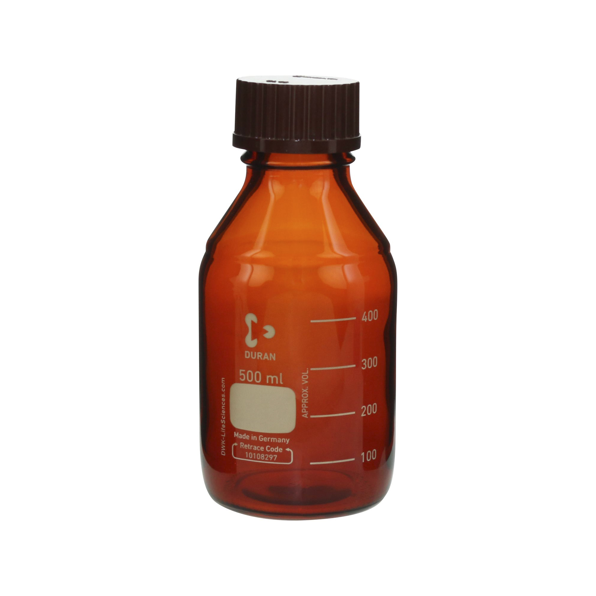 耐熱ねじ口びん 茶褐色 赤キャップ付 500mL 10入