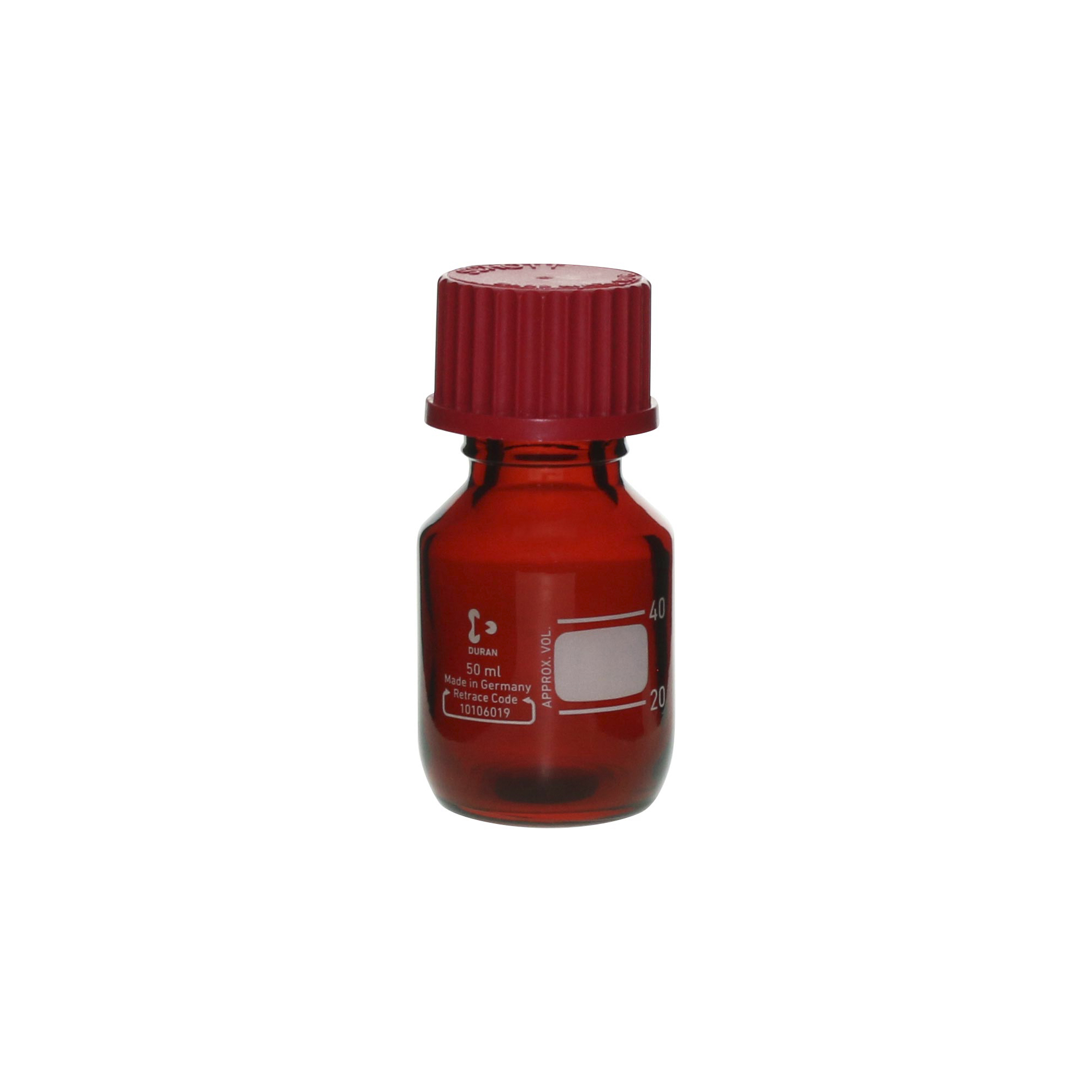 耐熱ねじ口びん 茶褐色 赤キャップ付 50mL 10入