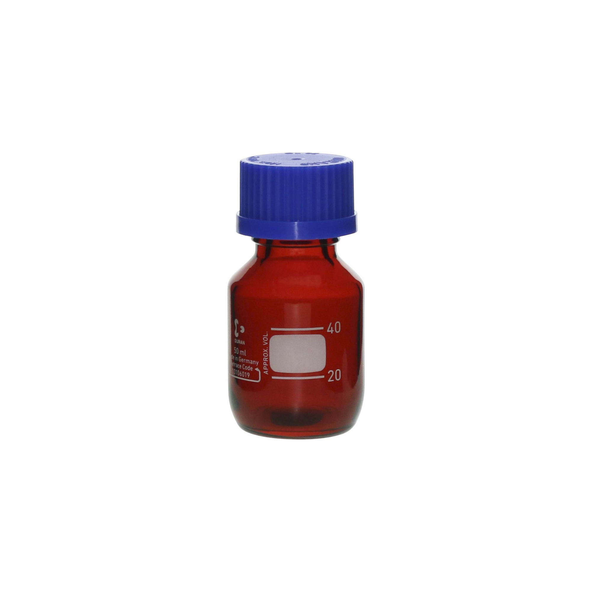 耐熱ねじ口びん 茶褐色 青キャップ付 50mL 10入