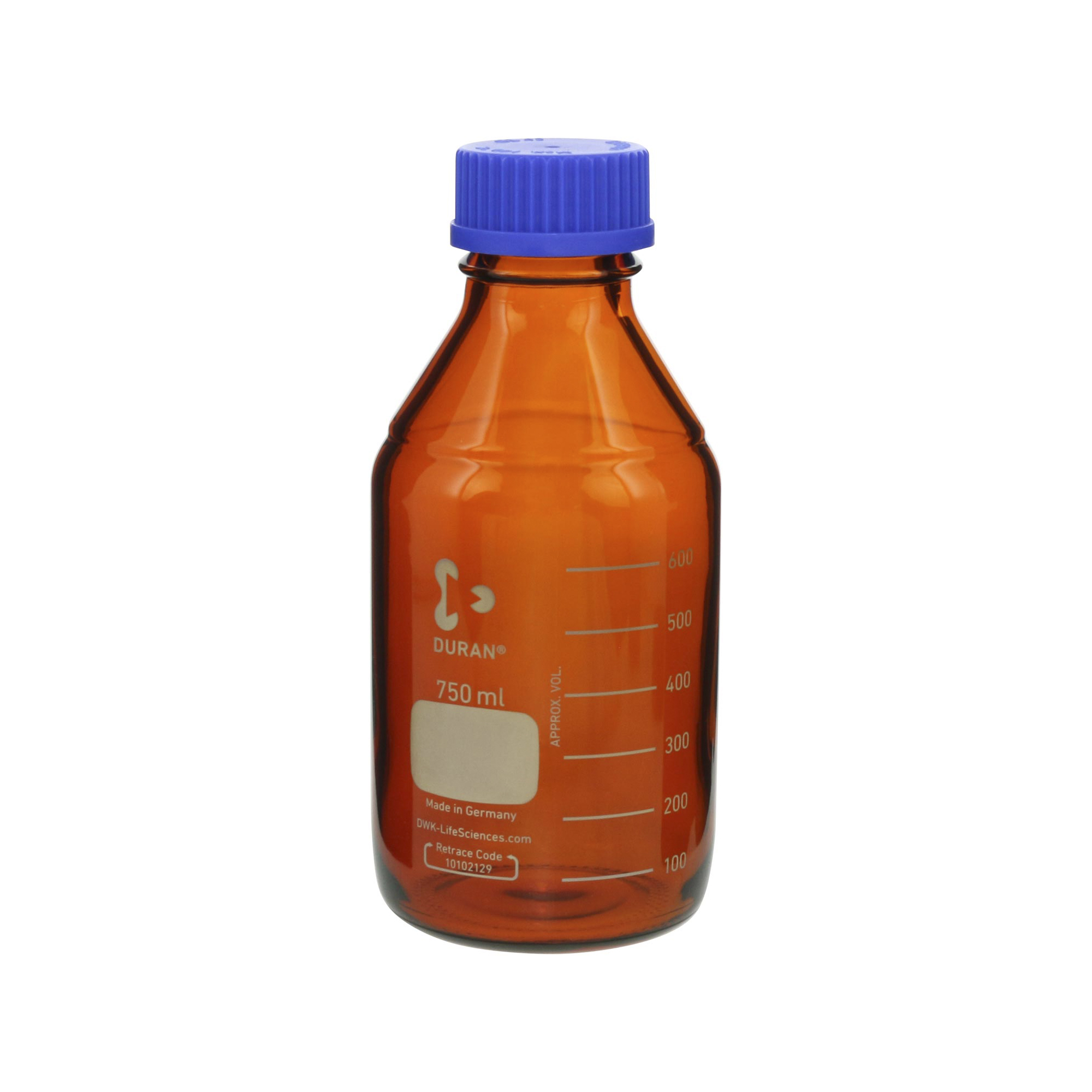 耐熱ねじ口びん 茶褐色 青キャップ付 750mL 10入