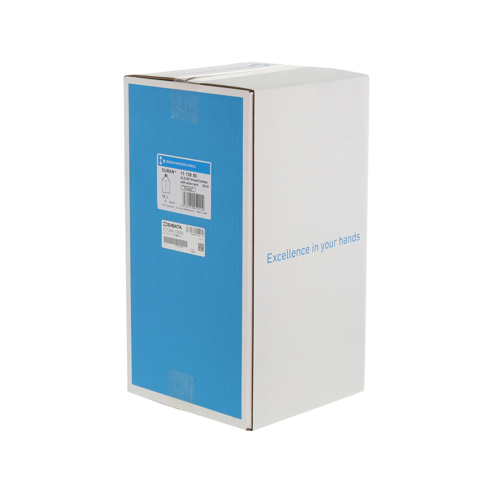 耐熱ねじ口びん 広口 青キャップ付 10000mL