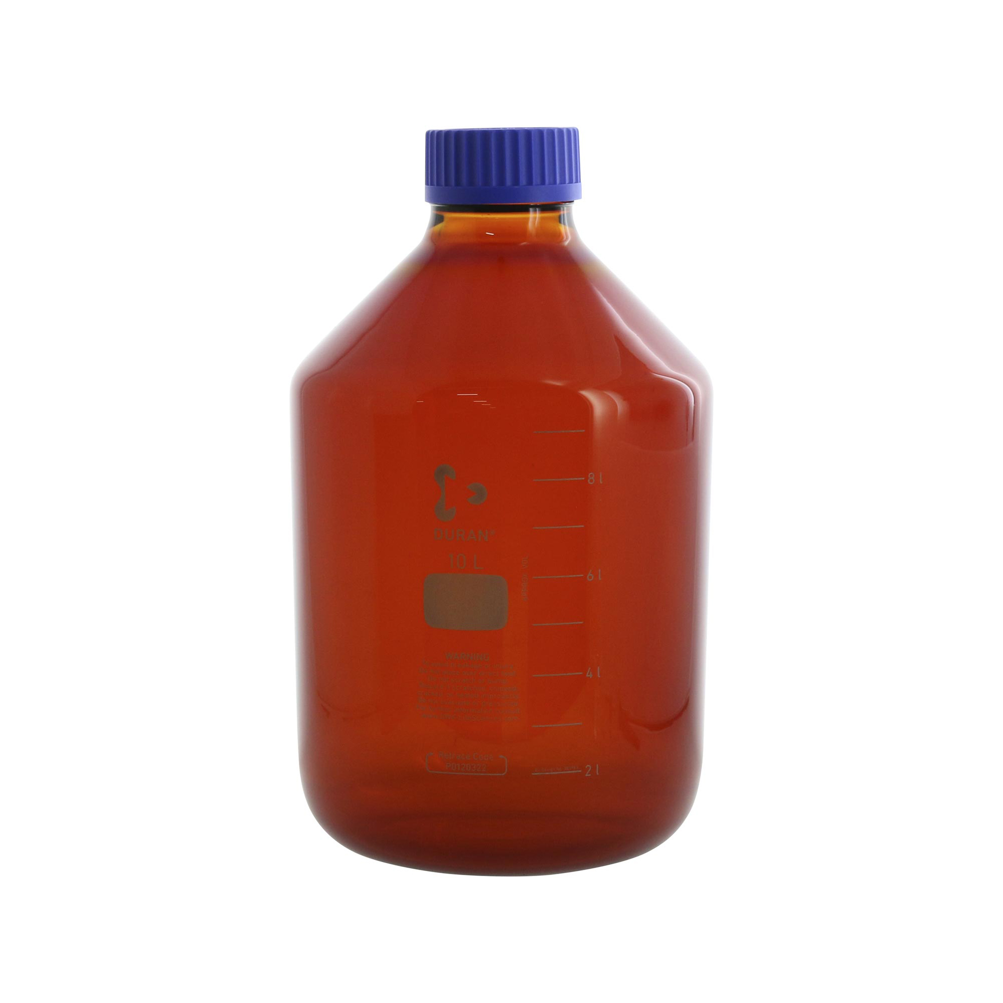 耐熱ねじ口びん 広口 茶褐色 青キャップ付 10000mL