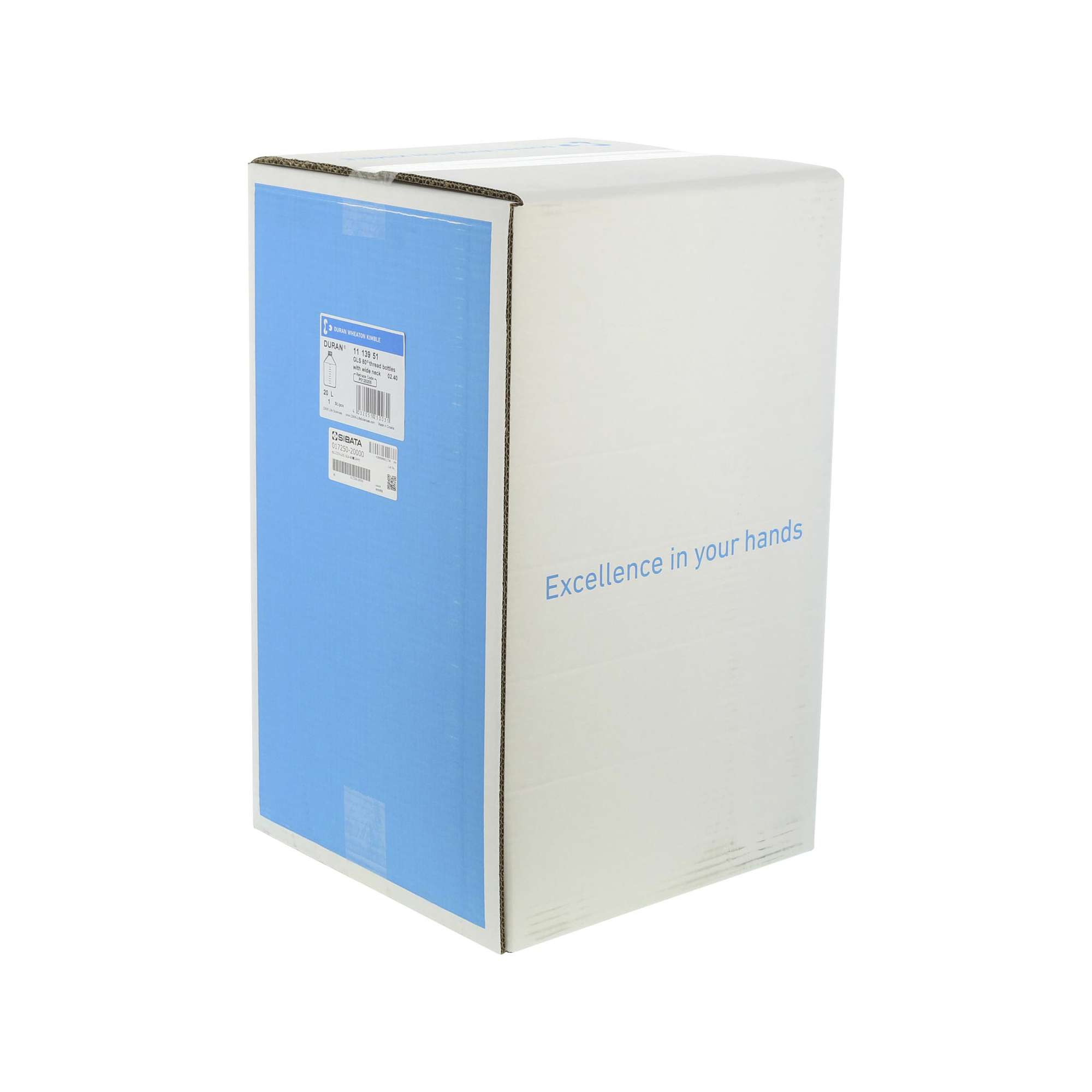 耐熱ねじ口びん 広口 青キャップ付 20000mL