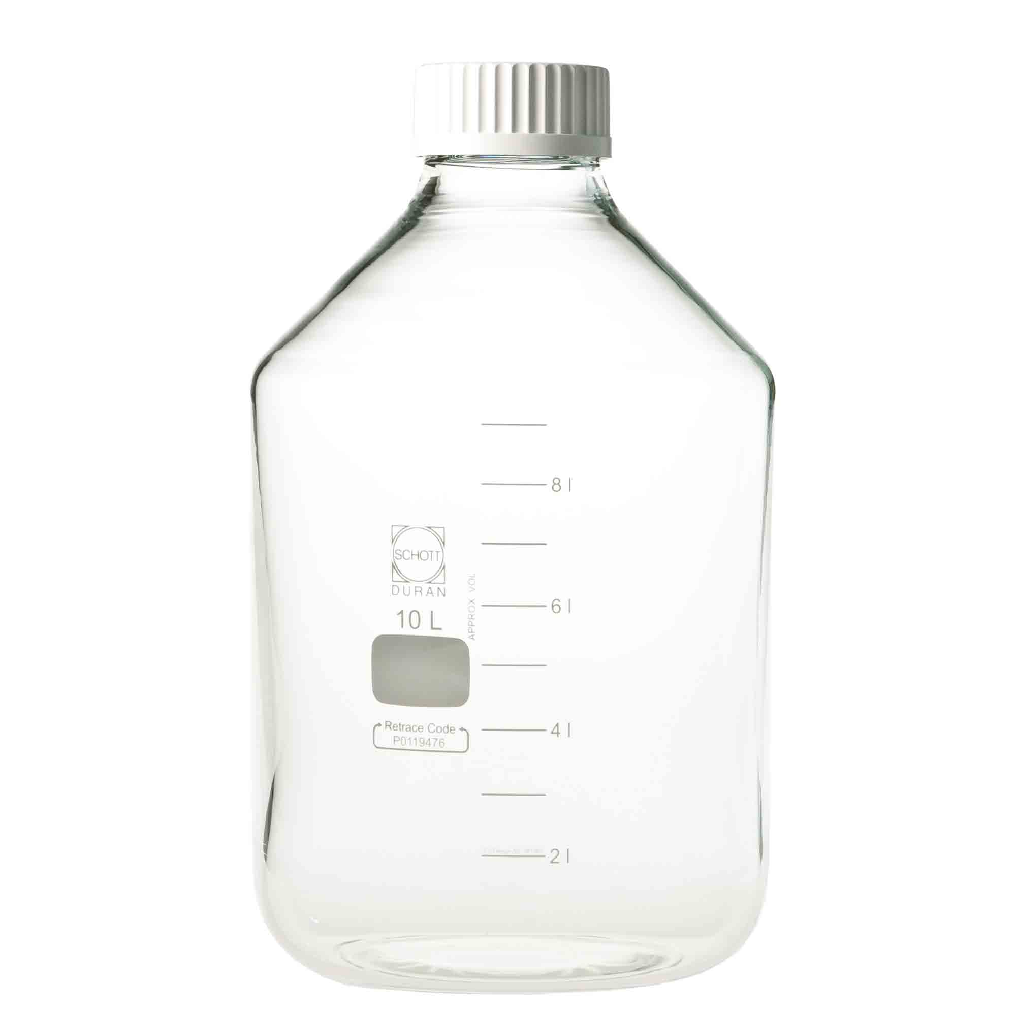 耐熱ねじ口びん 広口 白キャップ付 10000mL