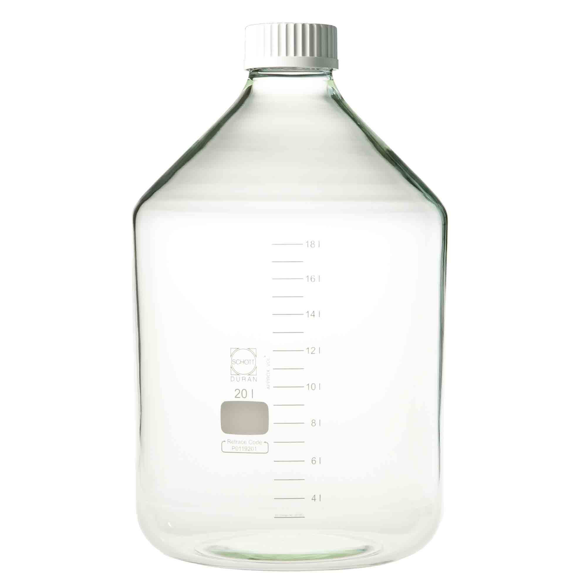 耐熱ねじ口びん 広口 白キャップ付 20000mL