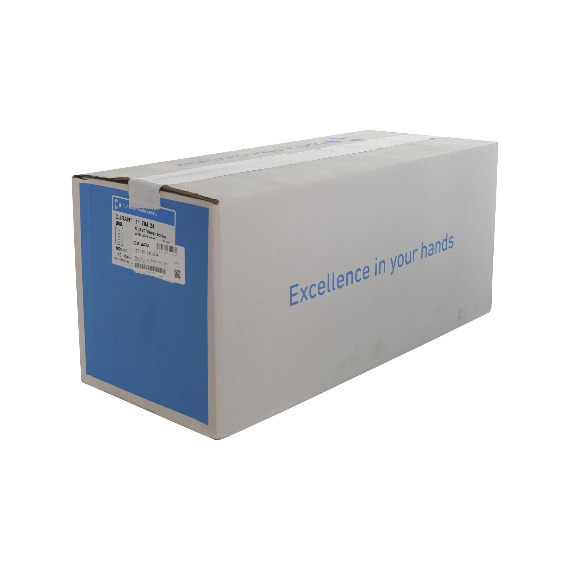 耐熱ねじ口びん 広口 茶褐色 白キャップ付 1000mL 10入