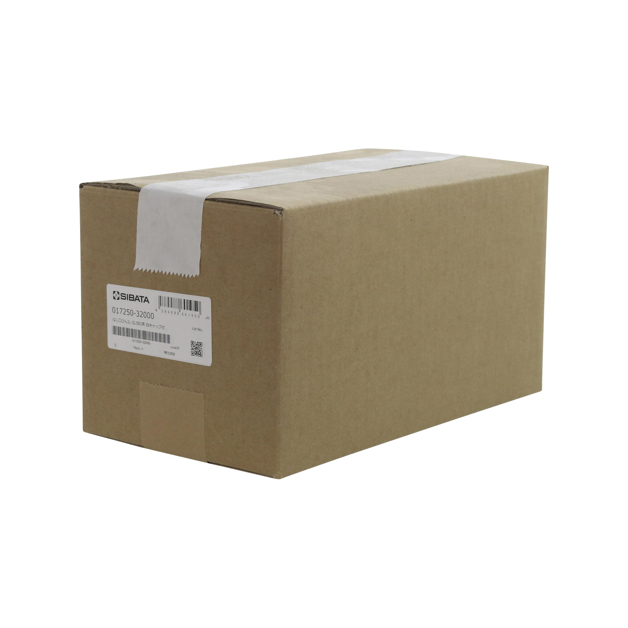 耐熱ねじ口びん 広口 茶褐色 白キャップ付 2000mL