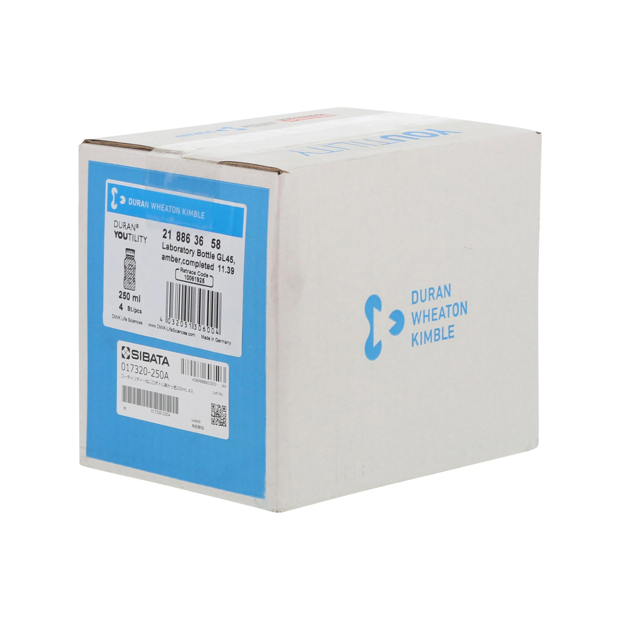 ユーティリティねじ口びん 茶褐色 250mL 4入