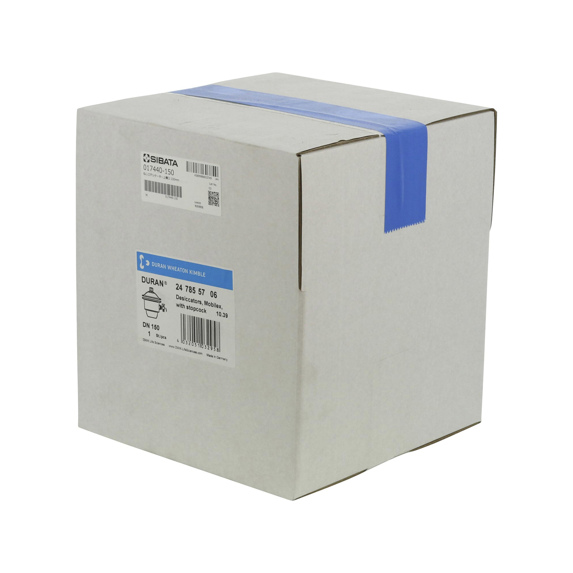 ねじ口デシケーター上横口コック付 DURAN 150