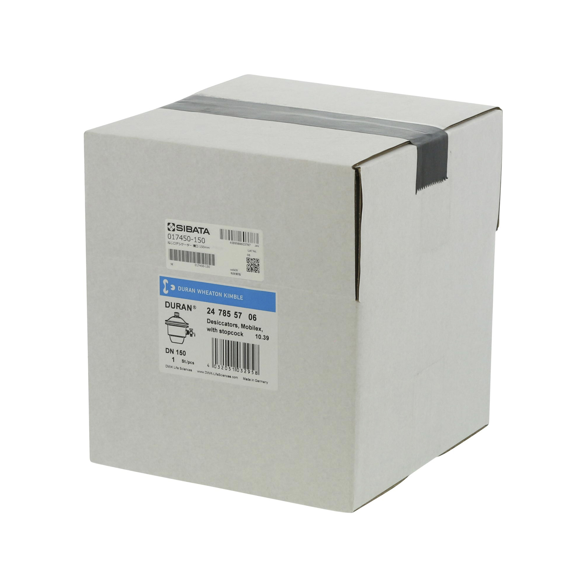 ねじ口デシケーター横口コック付 DURAN 150