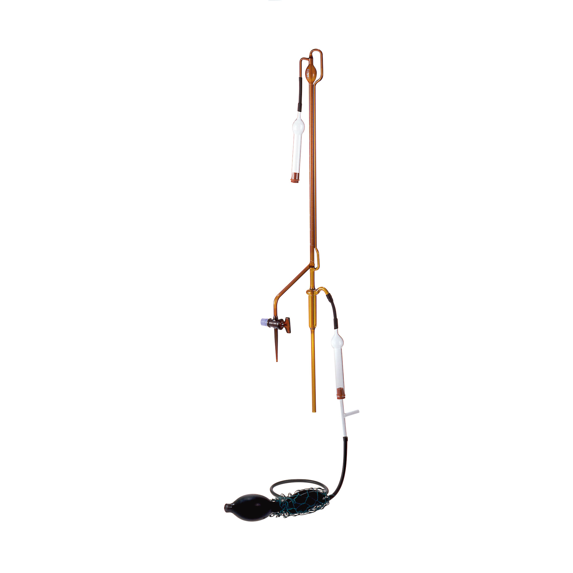 自動ビュレット スーパーグレード ゴム栓用 ガラスコック付 茶褐色 10mL