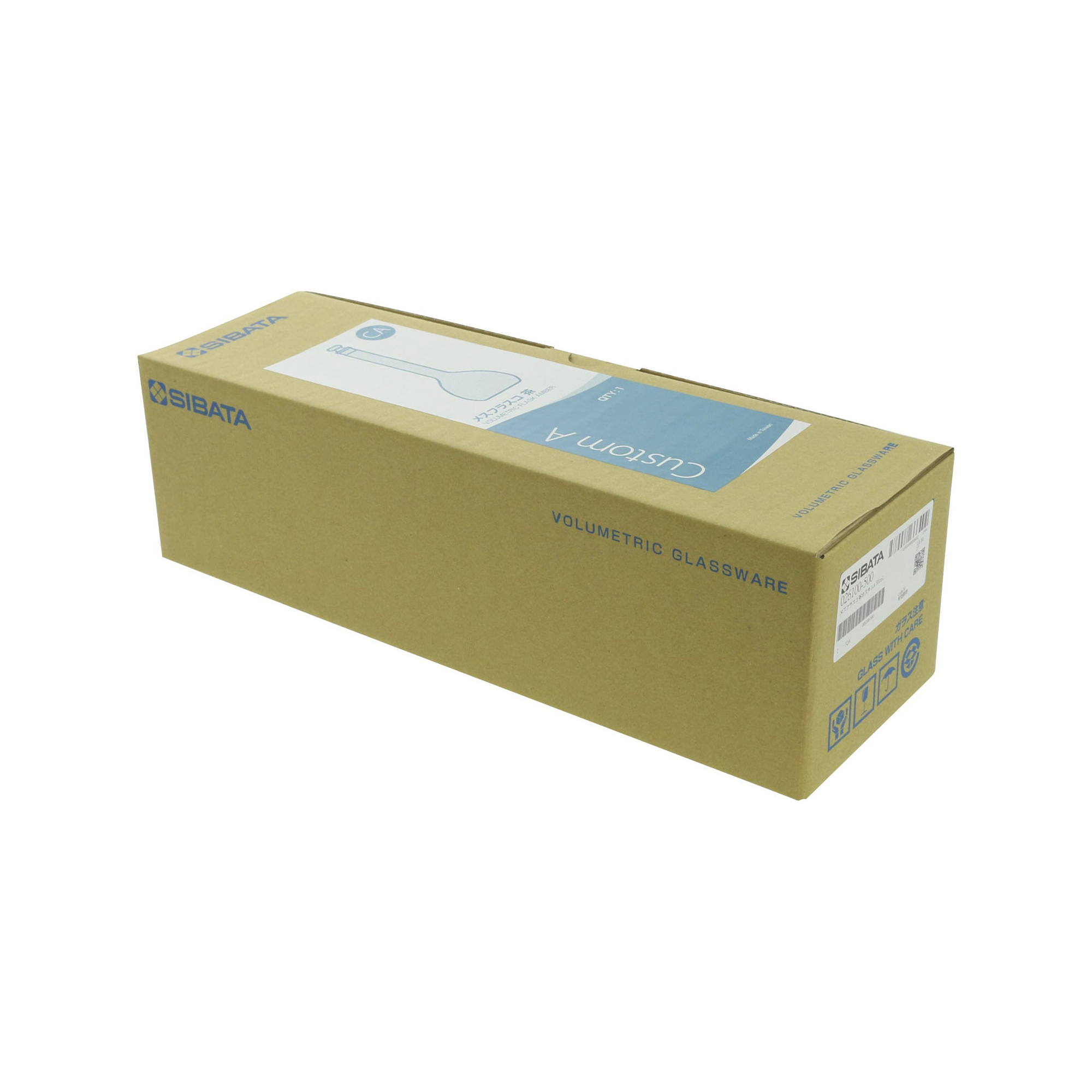 メスフラスコ カスタムA 茶褐色 500mL