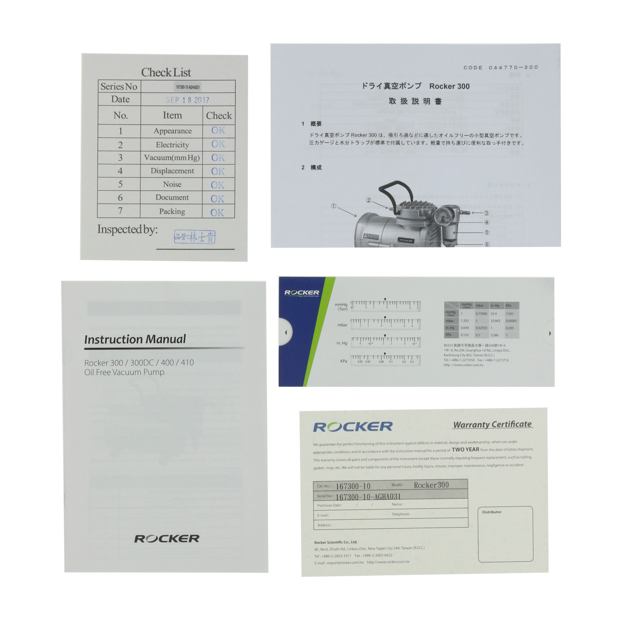 ドライ真空ポンプ Rocker 300